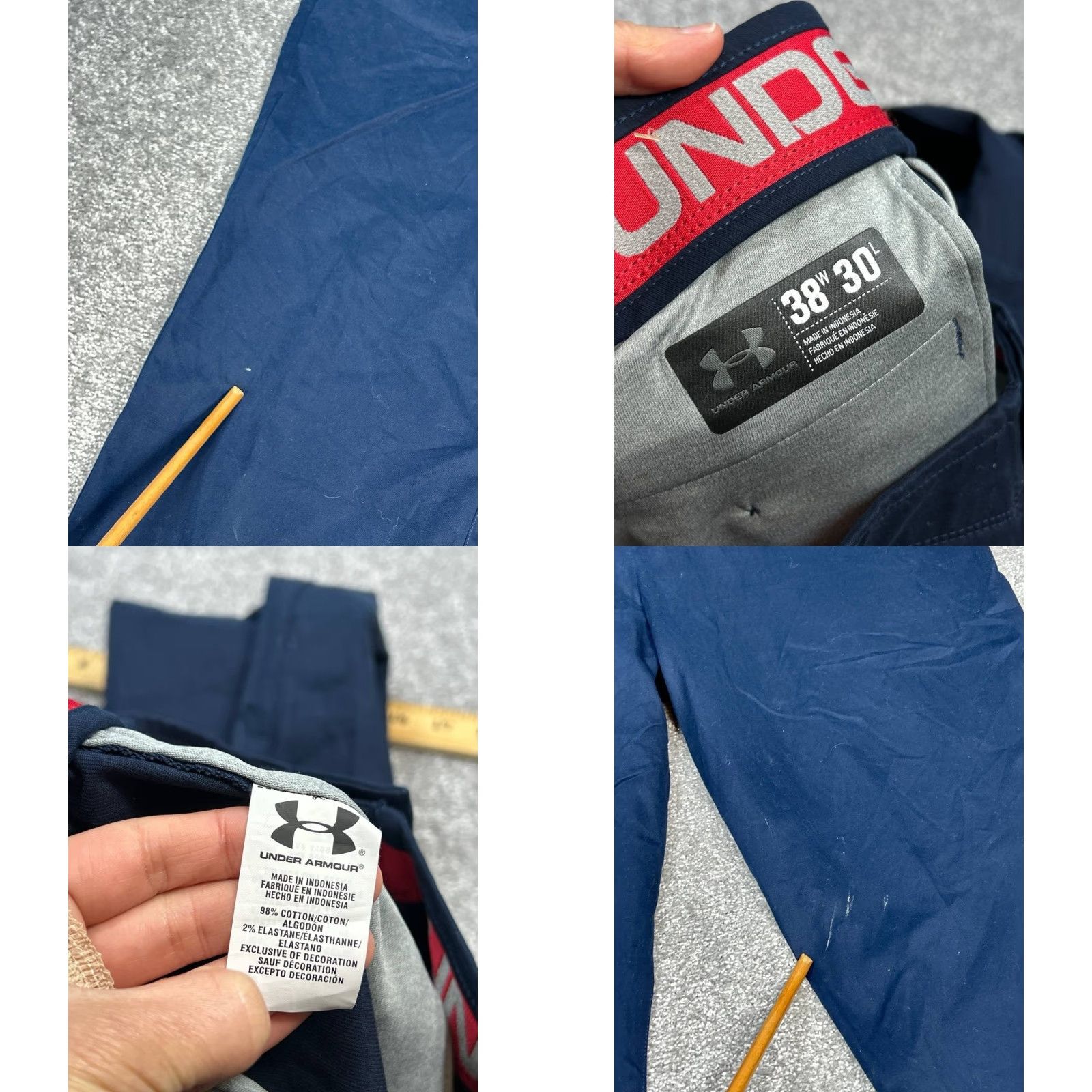 Under Armour Under Armour Chino Pants Mens 38 Blue Cotton Stretch Golf Performance Straight Size US 38 / EU 54 - 8 Thumbnail