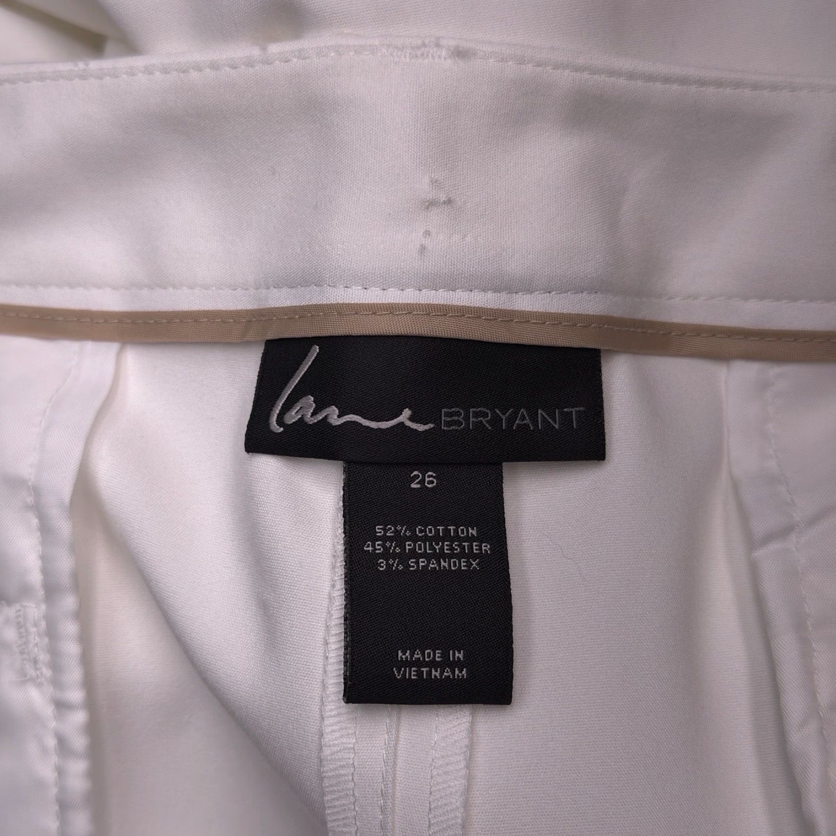 Vintage Lane Bryant Lena Ankle Pant 26 White Tapered Plus Dress Pants Stretch Modern Classic Casual Workwear Women's Realistic Dust Staining Included Size 26" / US 2 / IT 38 - 7 Thumbnail