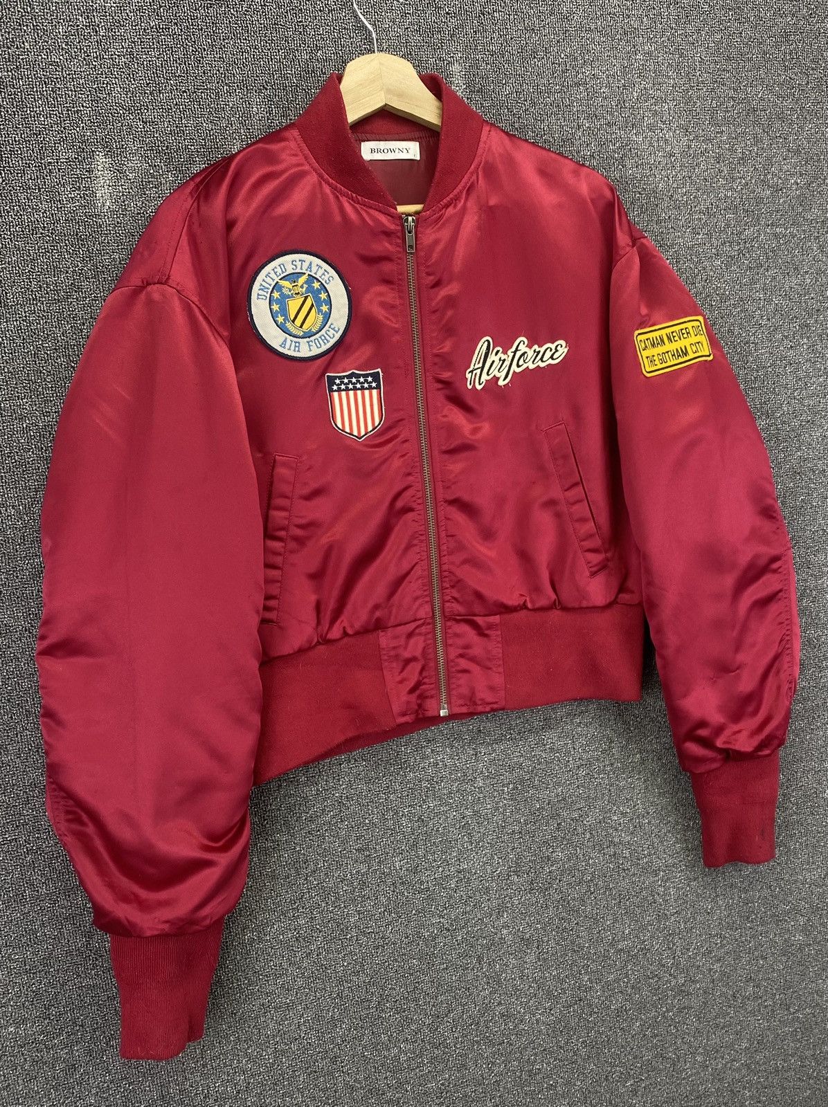 Japanese Brand Vintage Browny U.S Air Force Military Red Bomber Jacket Size M / US 6-8 / IT 42-44 - 2 Thumbnail