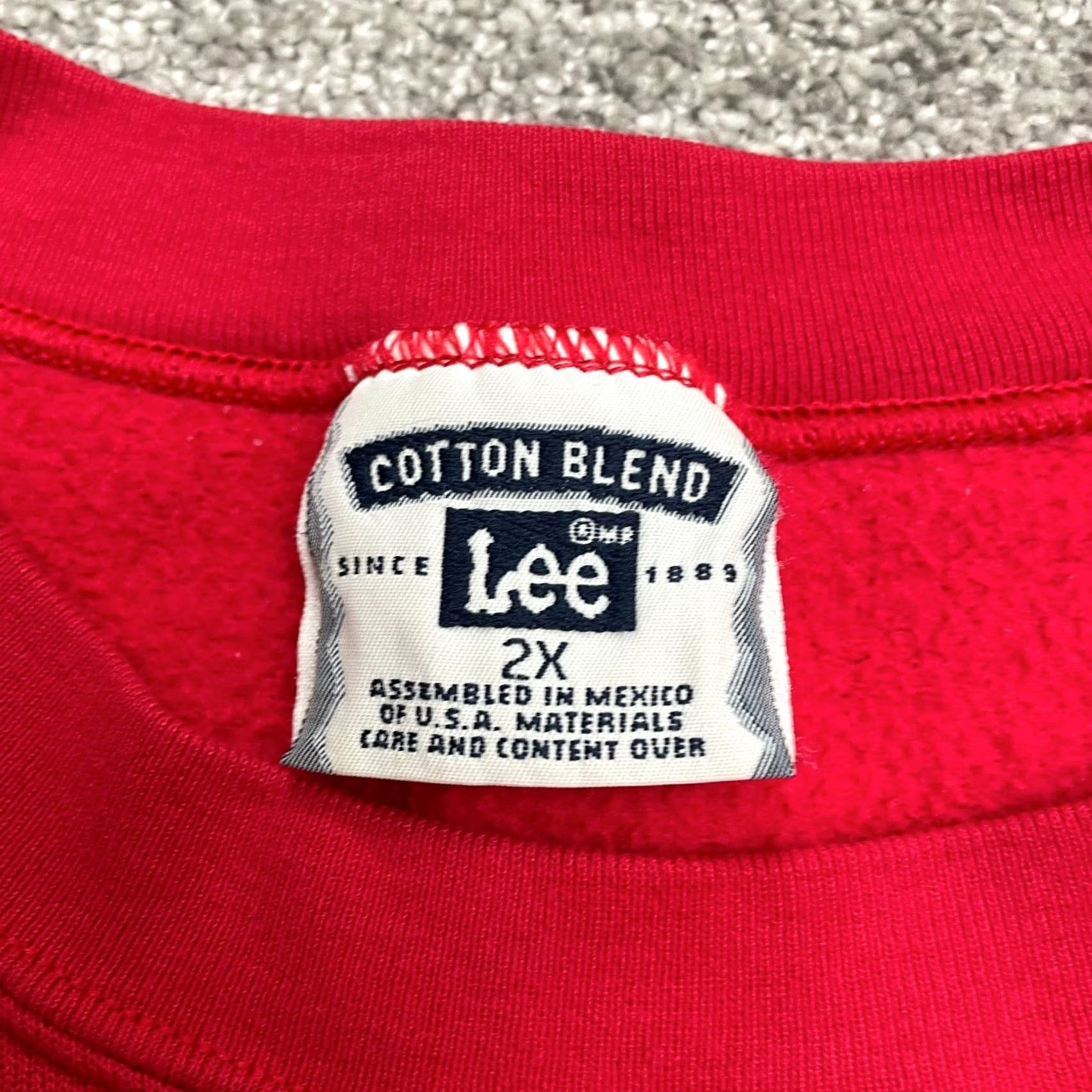 Lee VINTAGE Lee 90s Y2K Graphic Sweatshirt Unisex Adult 2XL Red Crew Neck Casual Size US XXL / EU 58 / 5 - 7 Thumbnail