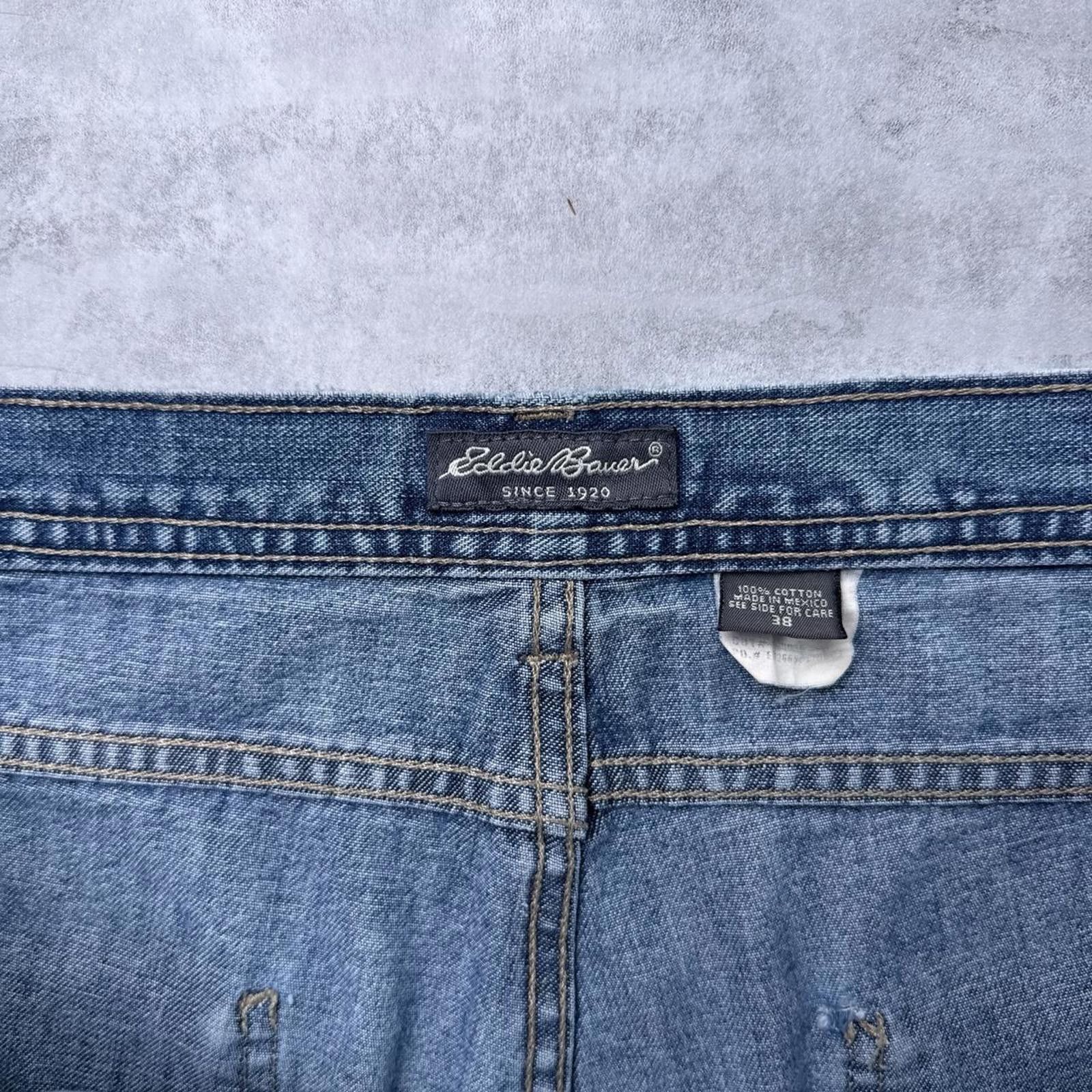 Eddie Bauer Y2K Eddie Bauer 00s Baggy Carpenter Denim 00s shorts Size US 38 / EU 54 - 7 Thumbnail