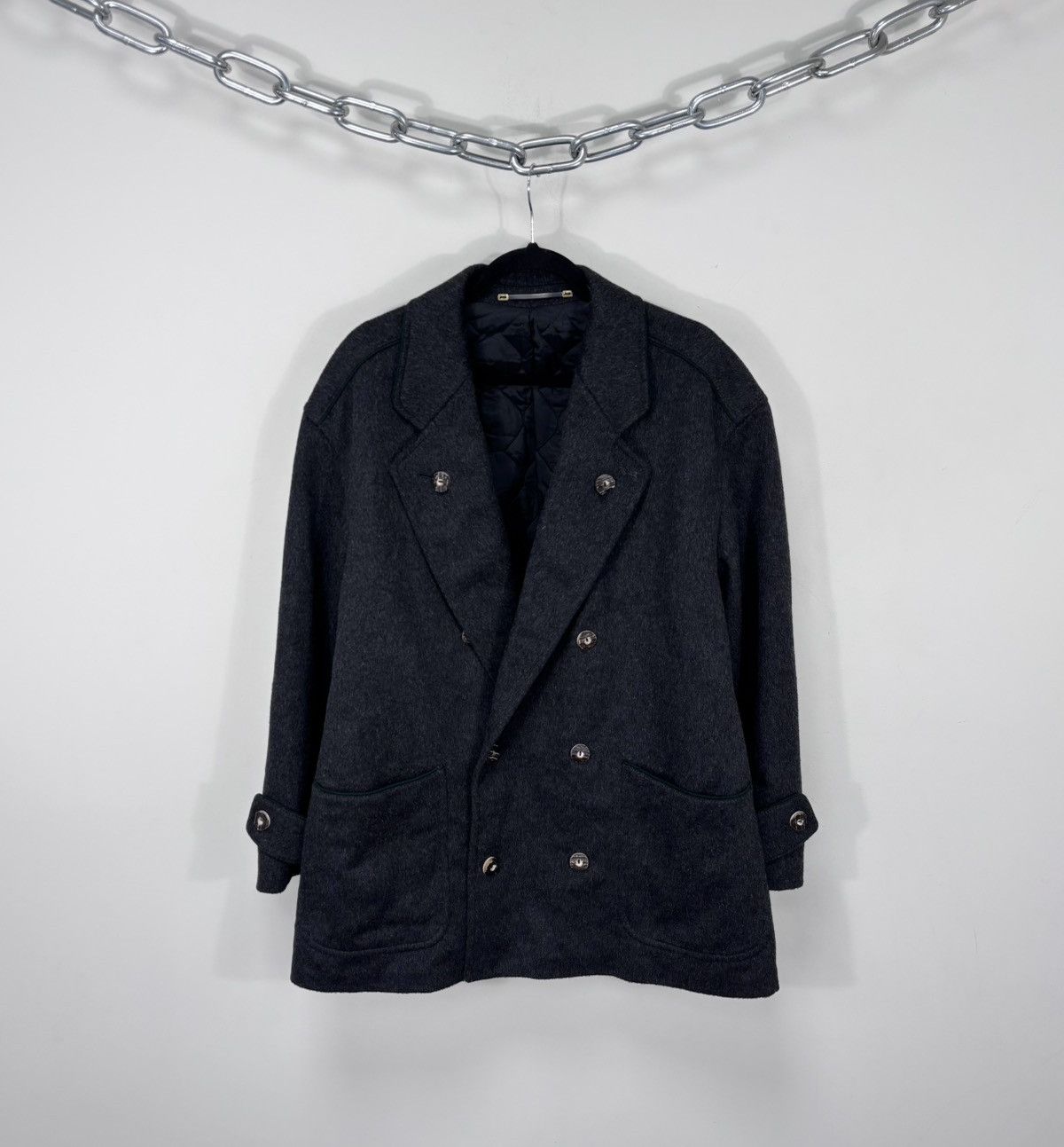 Other Vintage Julius Lang Women’s Double Breasted Grey Wool Coat Size 3XL / US 20-22 - 1 Thumbnail