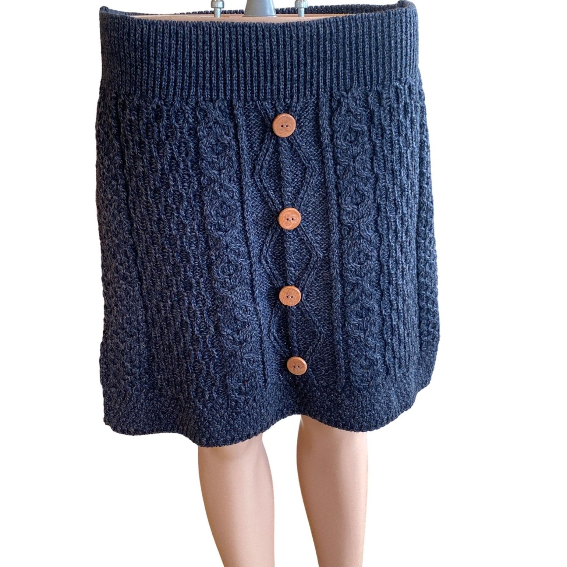 Designer NWT Aran M‎erino Mini Skirt Charcoal Gray Women's Large MSRP Size 34" / US 12 / IT 48 - 2 Thumbnail