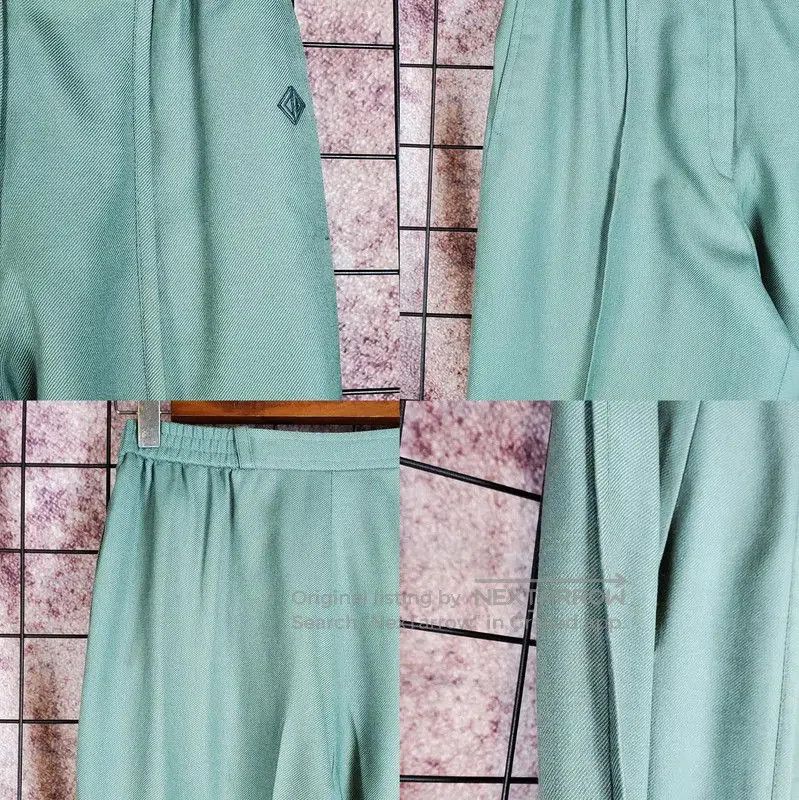 Dior Dior Spring Autumn Green Wool Embroidered Pants . Size 22" - 3 Thumbnail