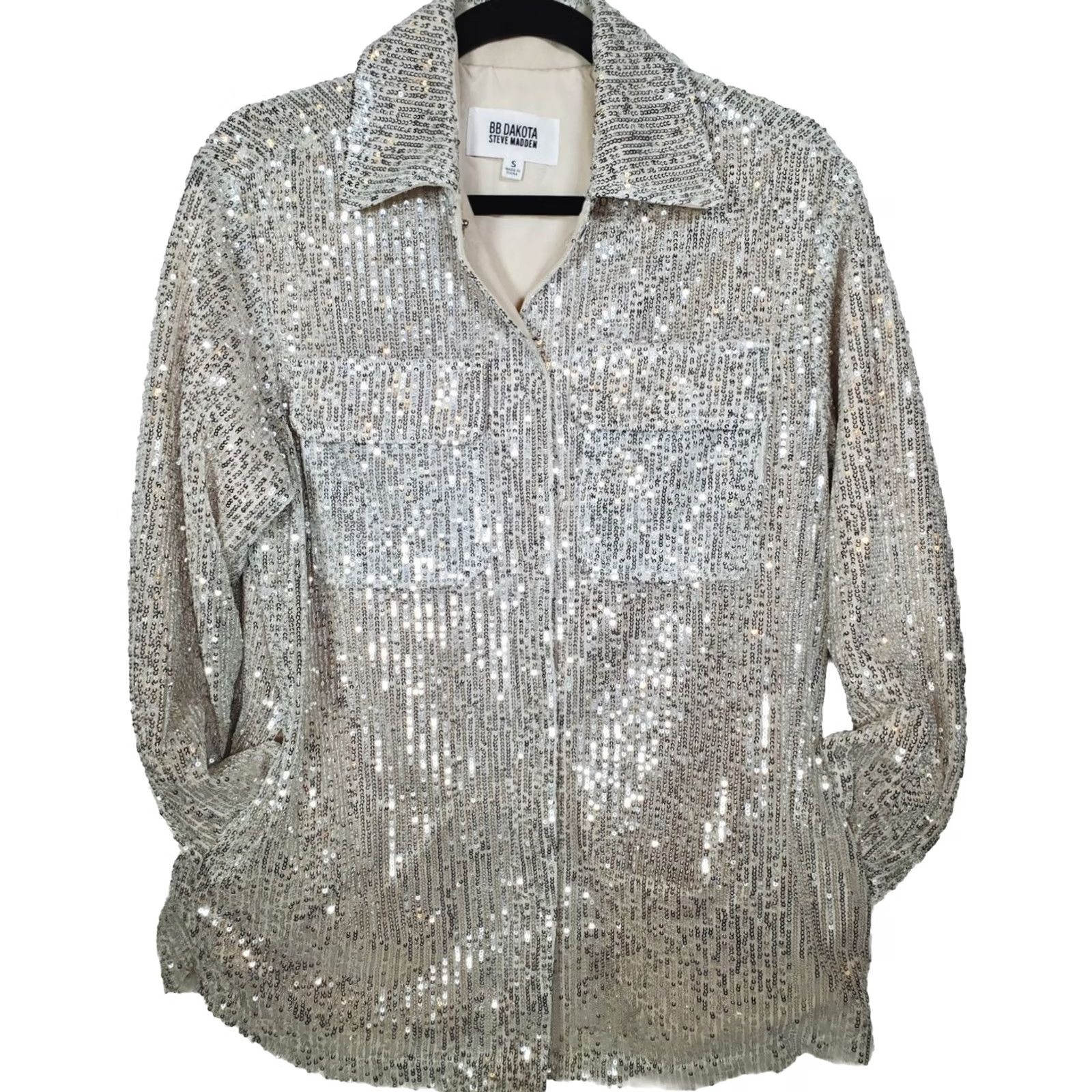 BB Dakota BB Dakota by Steve Madden Glitter Sweet Jacket All-Over Sequins Womens Size S Size S / US 4 / IT 40 - 6 Thumbnail