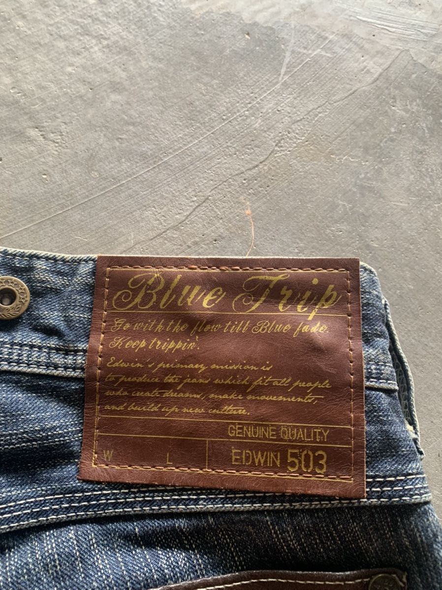 Edwin distressed semi flare edwin 503 blue trip Size US 30 / EU 46 - 13 Thumbnail