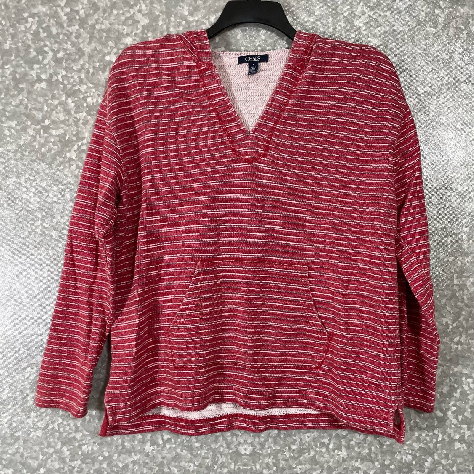 Chaps Chaps Red Striped Poncho Style Hoodie Pullover - Size Medium Size M / US 6-8 / IT 42-44 - 1 Thumbnail