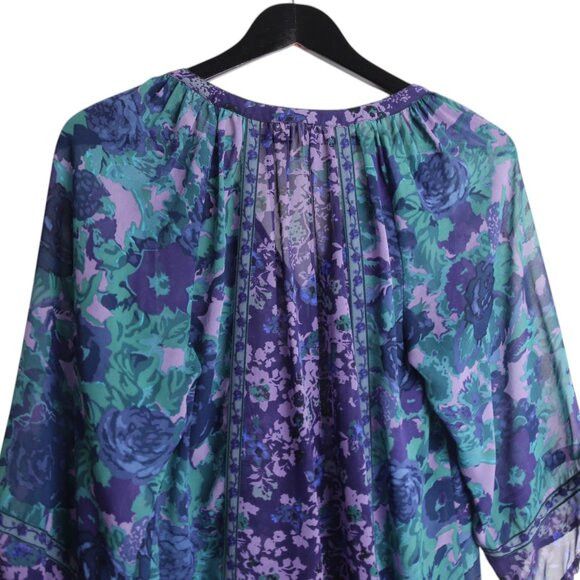 Joie Joie 100% Silk Floral Multicolor Long Sleeve Blouse Size XS Size XS / US 0-2 / IT 36-38 - 3 Thumbnail