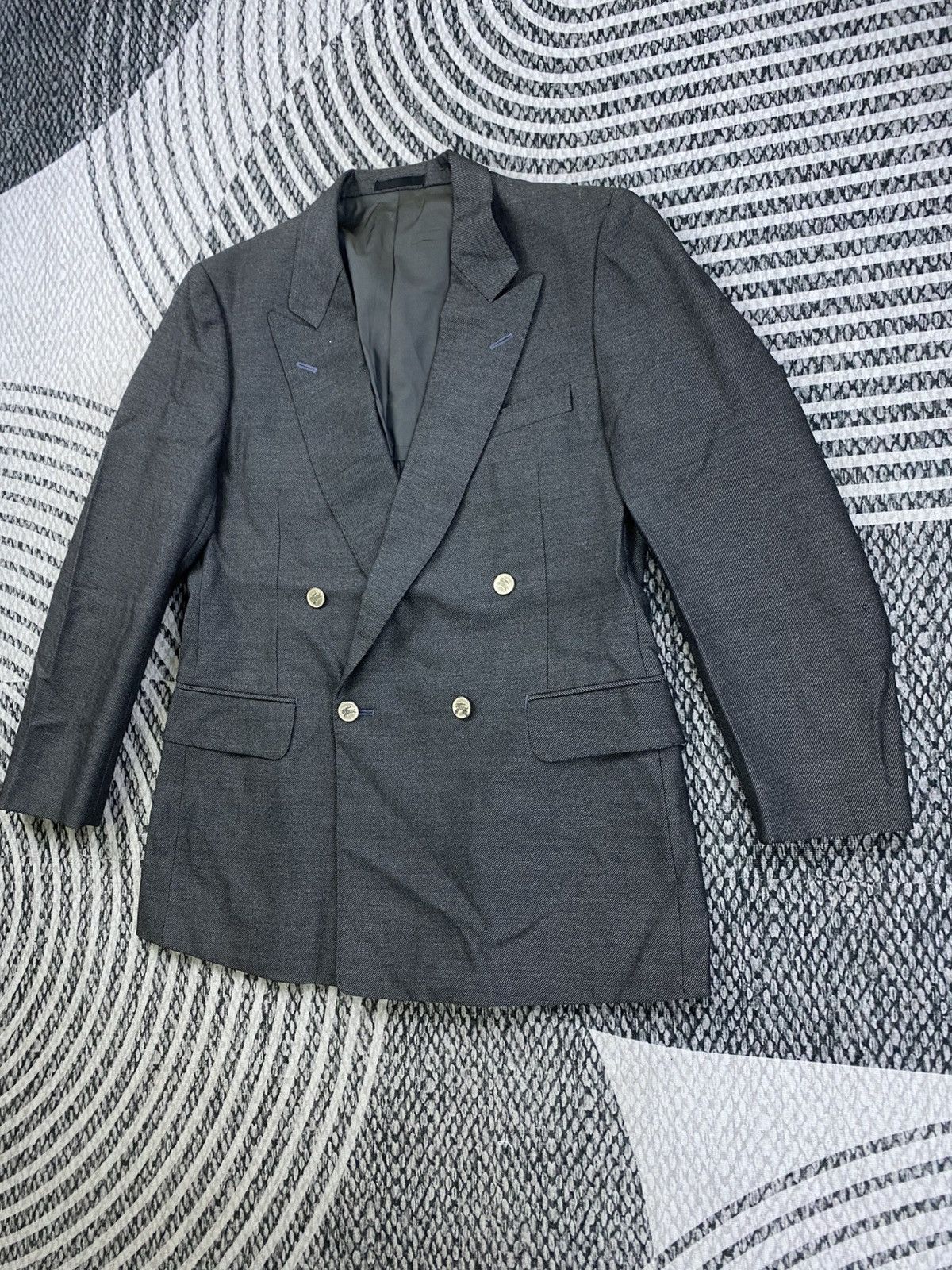 Burberry Vintage Burberrys Wool & Mohair Grey Blazer Jacket Size US M / EU 48-50 / 2 - 4 Thumbnail