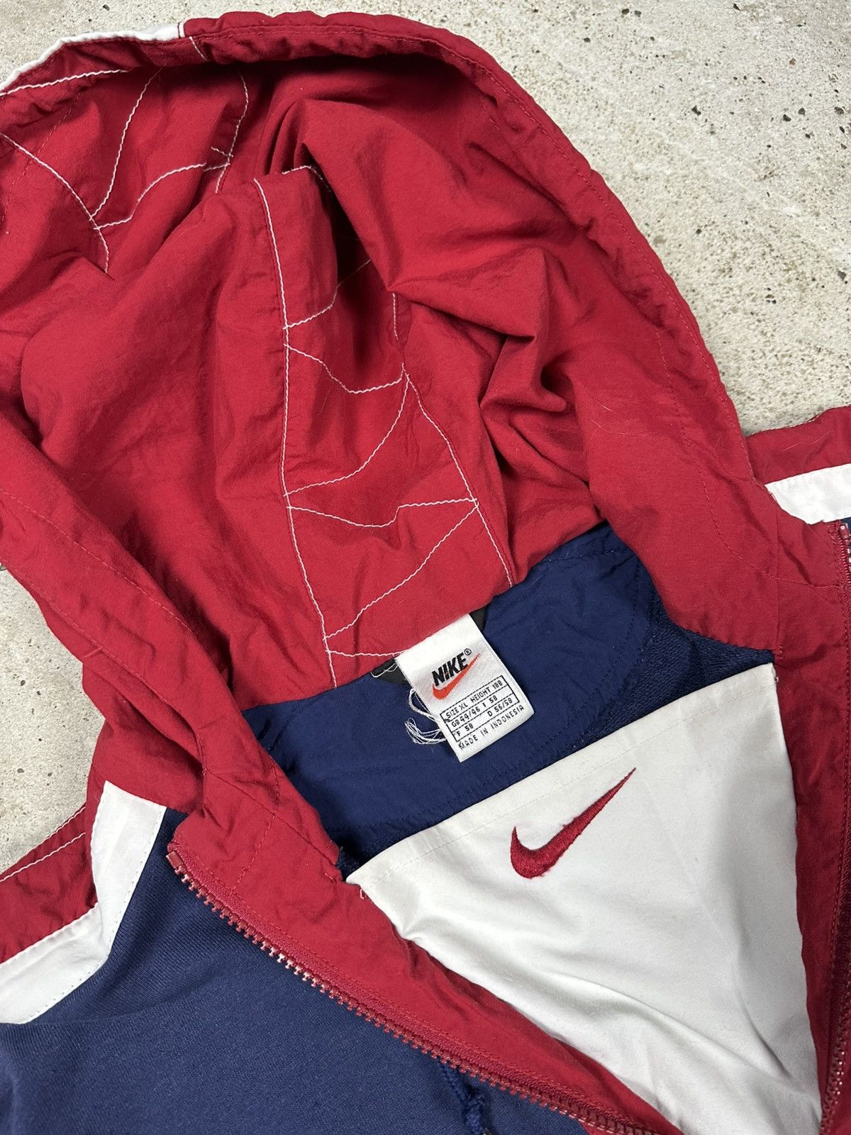 Nike Vintage 90s Nike Distressed Multi Swoosh Logo Hoodie Size US XL / EU 56 / 4 - 8 Thumbnail