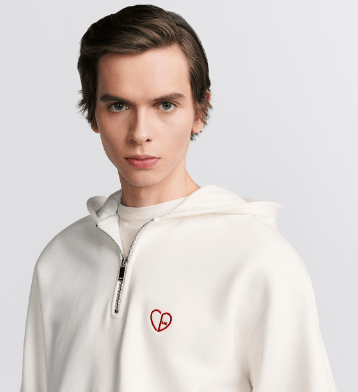 Dior o1w1db10625 CD Heart Relaxed-Fit Hoodie in White Size US L / EU 52-54 / 3 - 4 Thumbnail