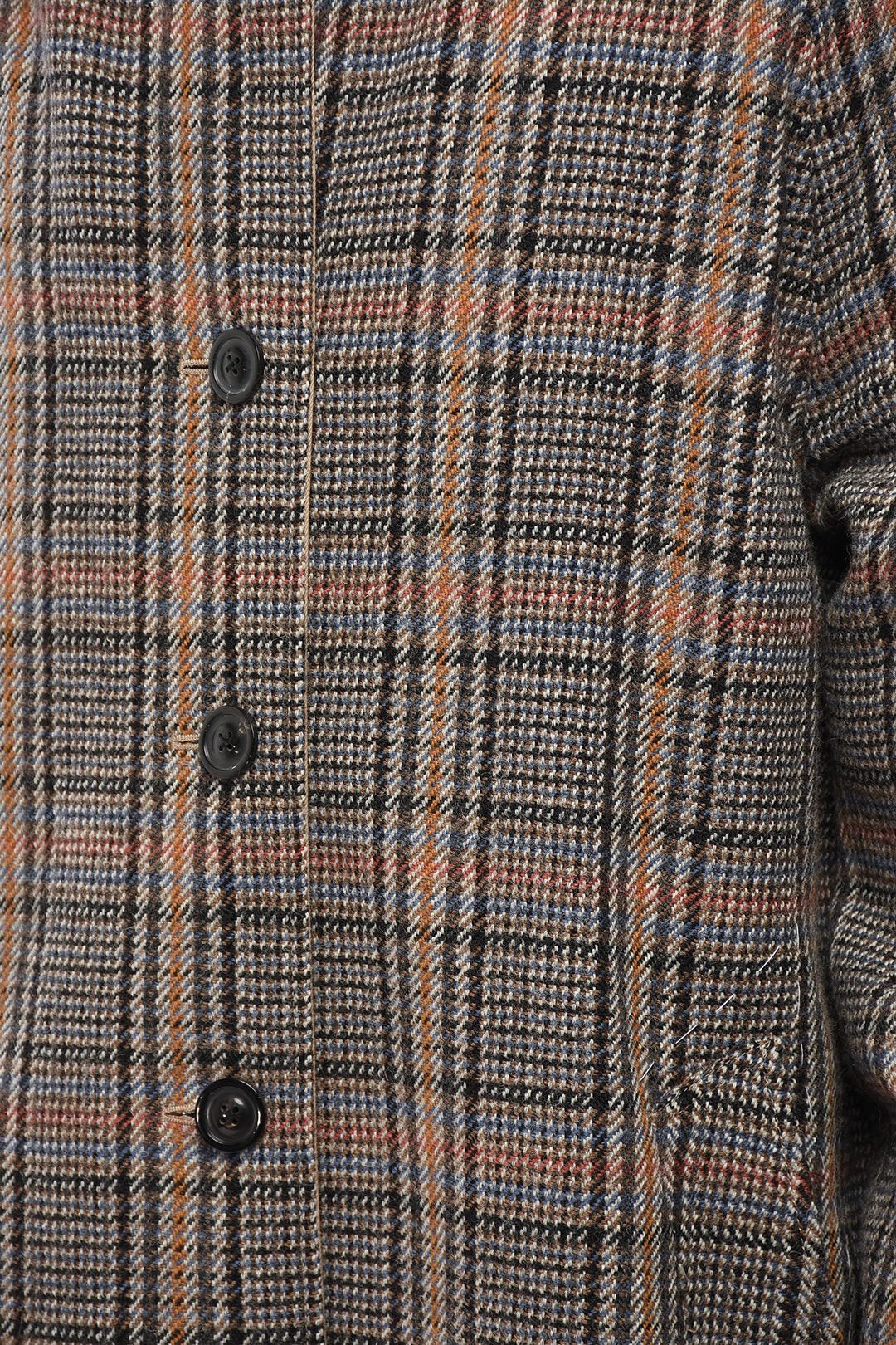 Maison Margiela og1mm0326 Vintage-Effect Checked Coat in Beige Size US L / EU 52-54 / 3 - 3 Thumbnail