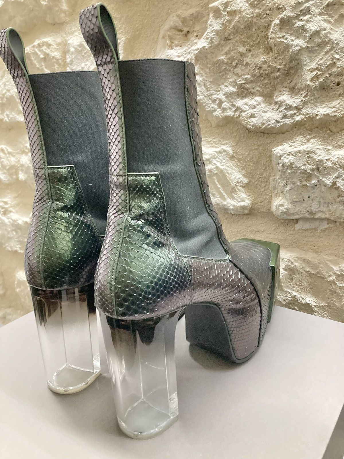 Rick Owens RICK OWENS Iridescent Python Platform Kiss Heels Size US 10 / EU 43 - 6 Thumbnail