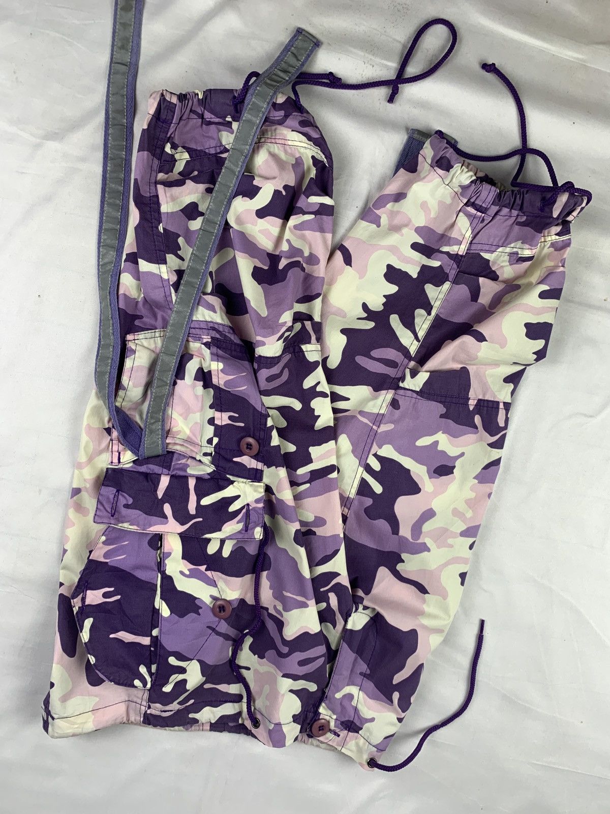 Japanese Brand 2000s UFO USA Purple Camo Combat Cargo Capri Pants Size 28" / US 6 / IT 42 - 10 Thumbnail