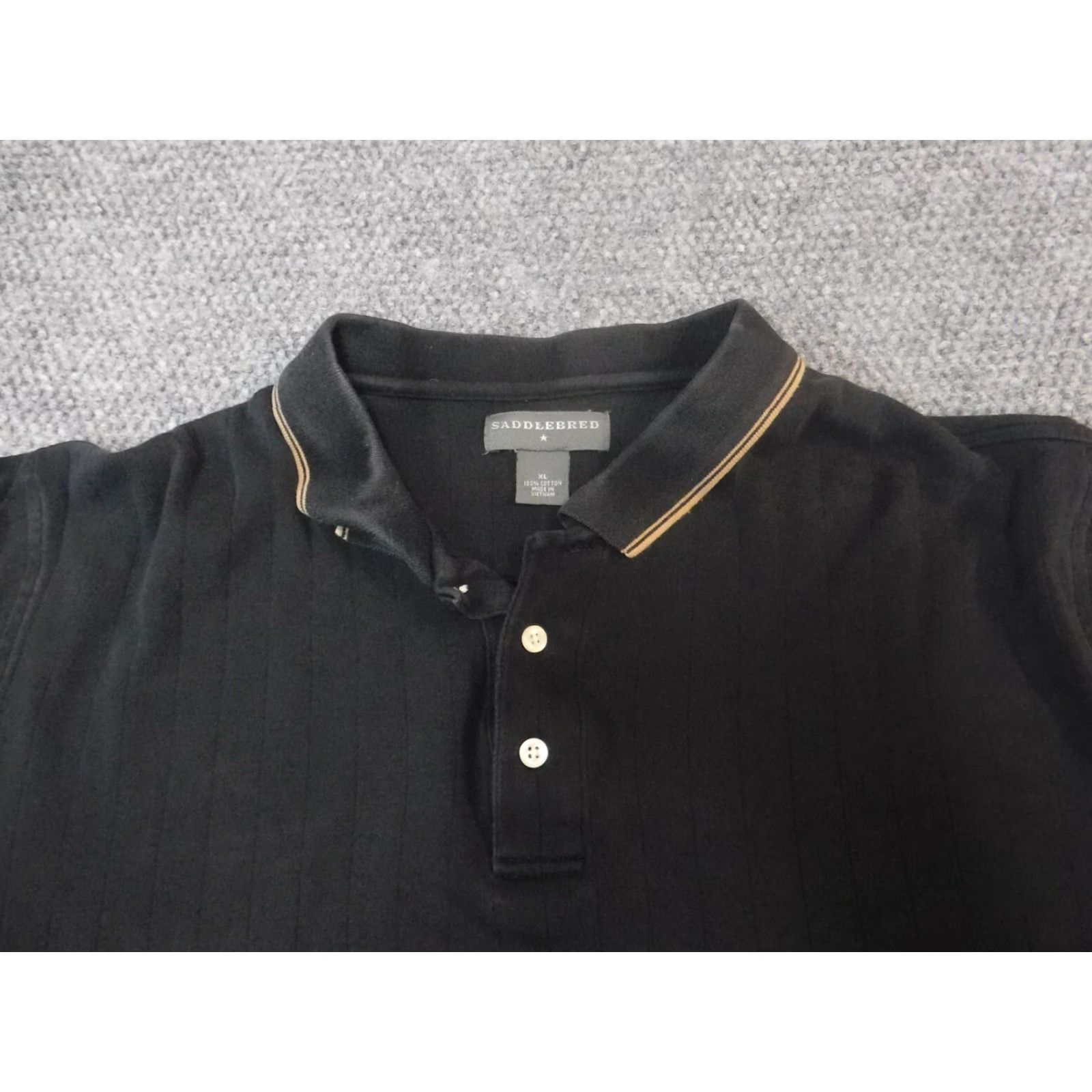Vintage Saddlebred Polo Shirt Black XL Men Short Sleeve Collared Knit Breathable Regular Polo Comfort flex Golf Logo Vintage: No Size US L / EU 52-54 / 3 - 6 Thumbnail