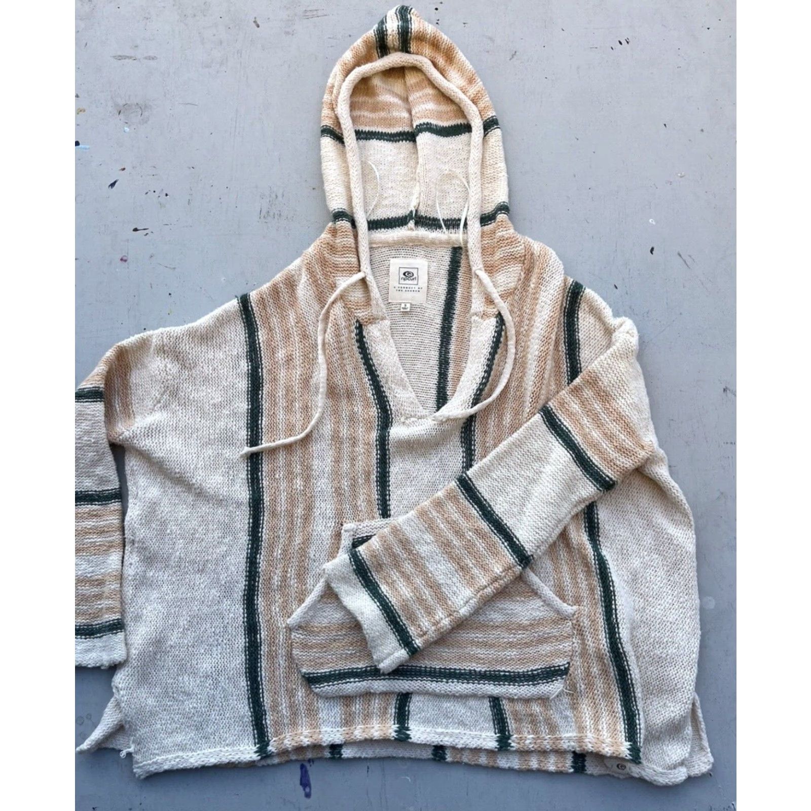 Rip Curl RIP CURL Women's Hoodie Multicolor Striped S Beach Cotton Hippie Boho Camp Hoodie Sweater Long Sleeve Open Oversized Casual Sea/Beach Vest? Size S / US 4 / IT 40 - 4 Thumbnail