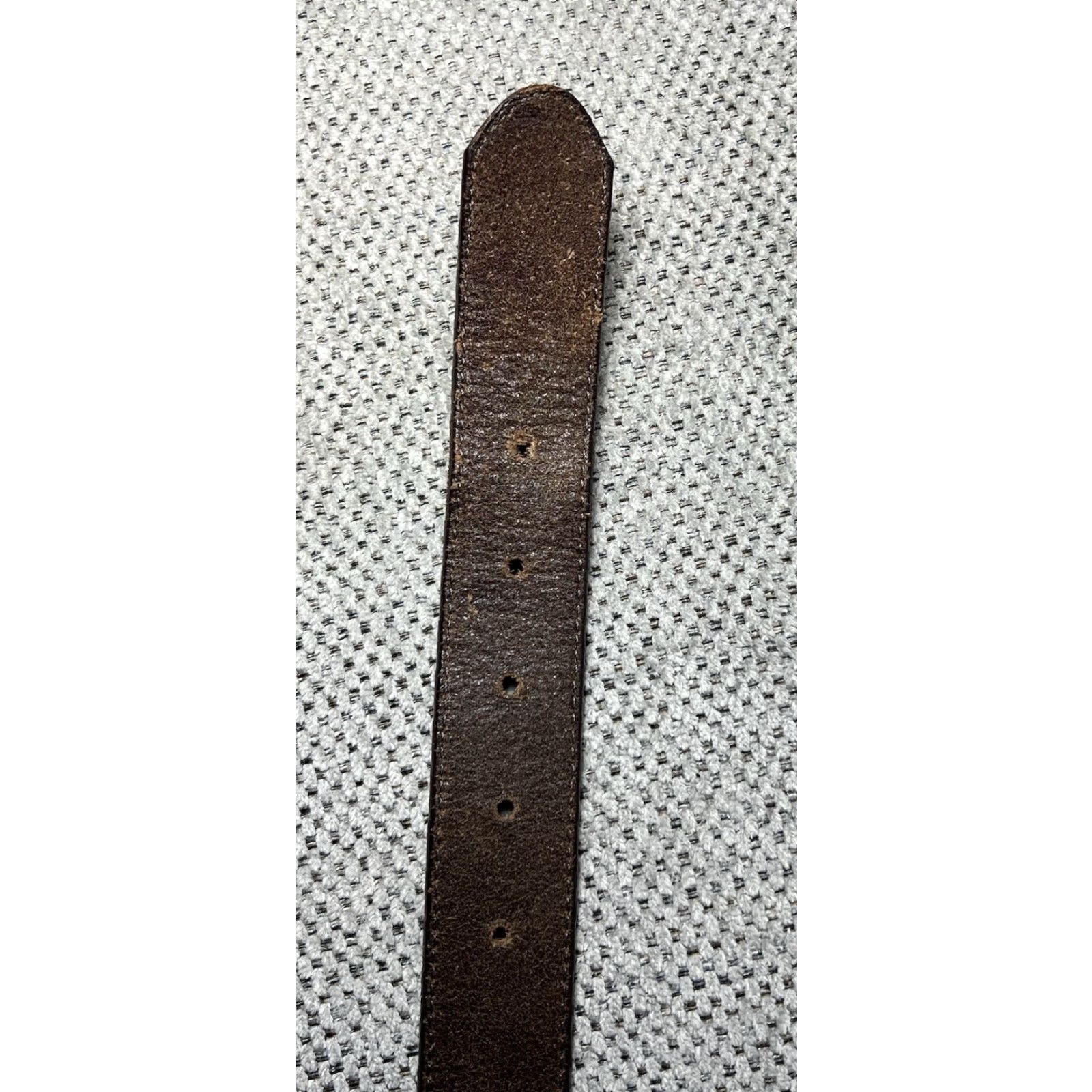Patagonia VINTAGE Patagonia Belt Leather Brown 32 Men Mens 1.25” Wide Brass Hardware Greek Sand Pattern READ* Size 32 - 5 Thumbnail
