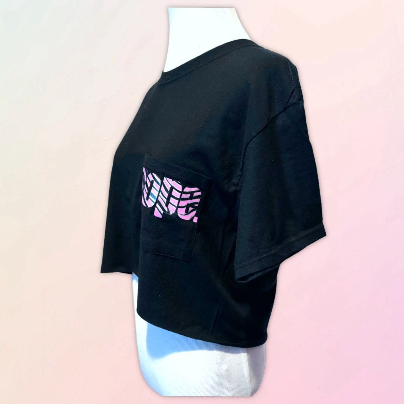 Other NOPE, Zebra Print, Black & Pink, Cropped Pocket Tee Size S / US 4 / IT 40 - 1 Thumbnail