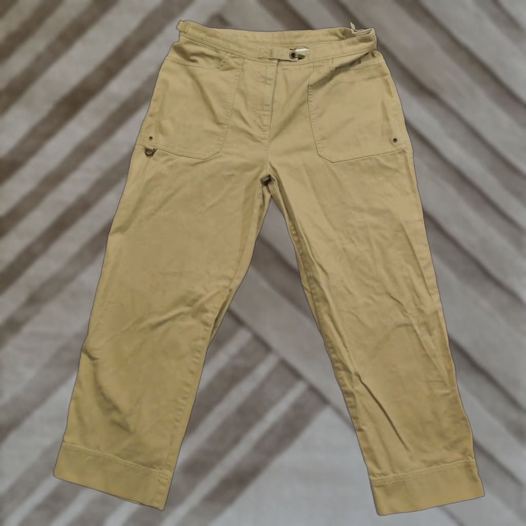 Ralph Lauren VINTAGE Ralph Lauren Pants Womens 8 Petite 8P Tan Brown Military Cropped Y2K Straight Pockets Beiges Brown Cropped 24in Inseam Womens Size 30" / US 8 / IT 44 - 1 Thumbnail