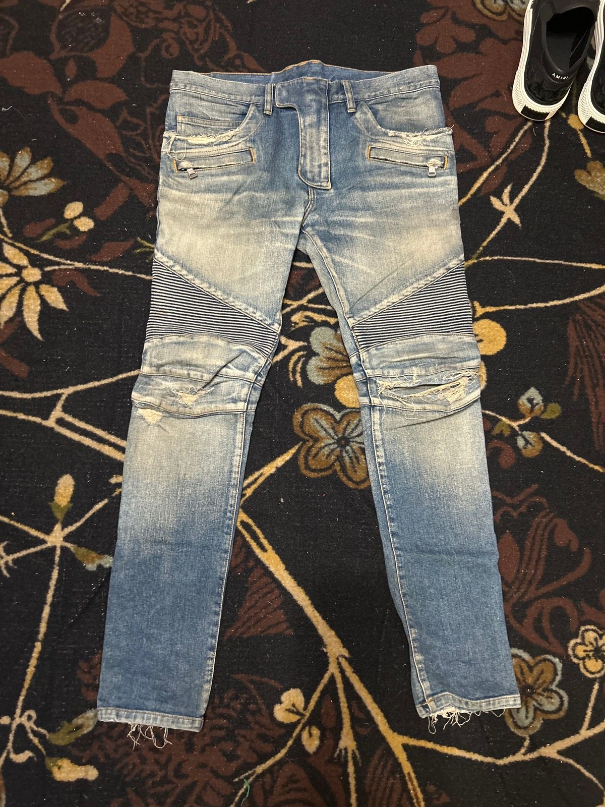 Pre-owned Balmain Offer Infamous  Jeans Sz33 In Blue