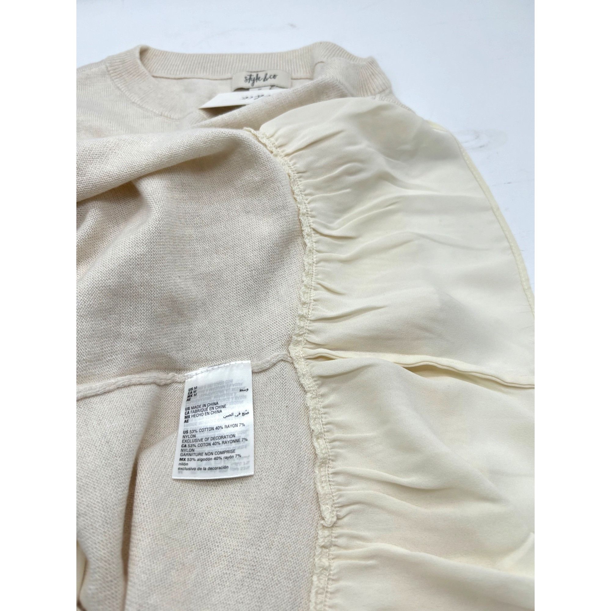 Style & Co Style & Co Chiffon-Hem Tunic Sweater, Antique Cream, M Size M / US 6-8 / IT 42-44 - 6 Thumbnail