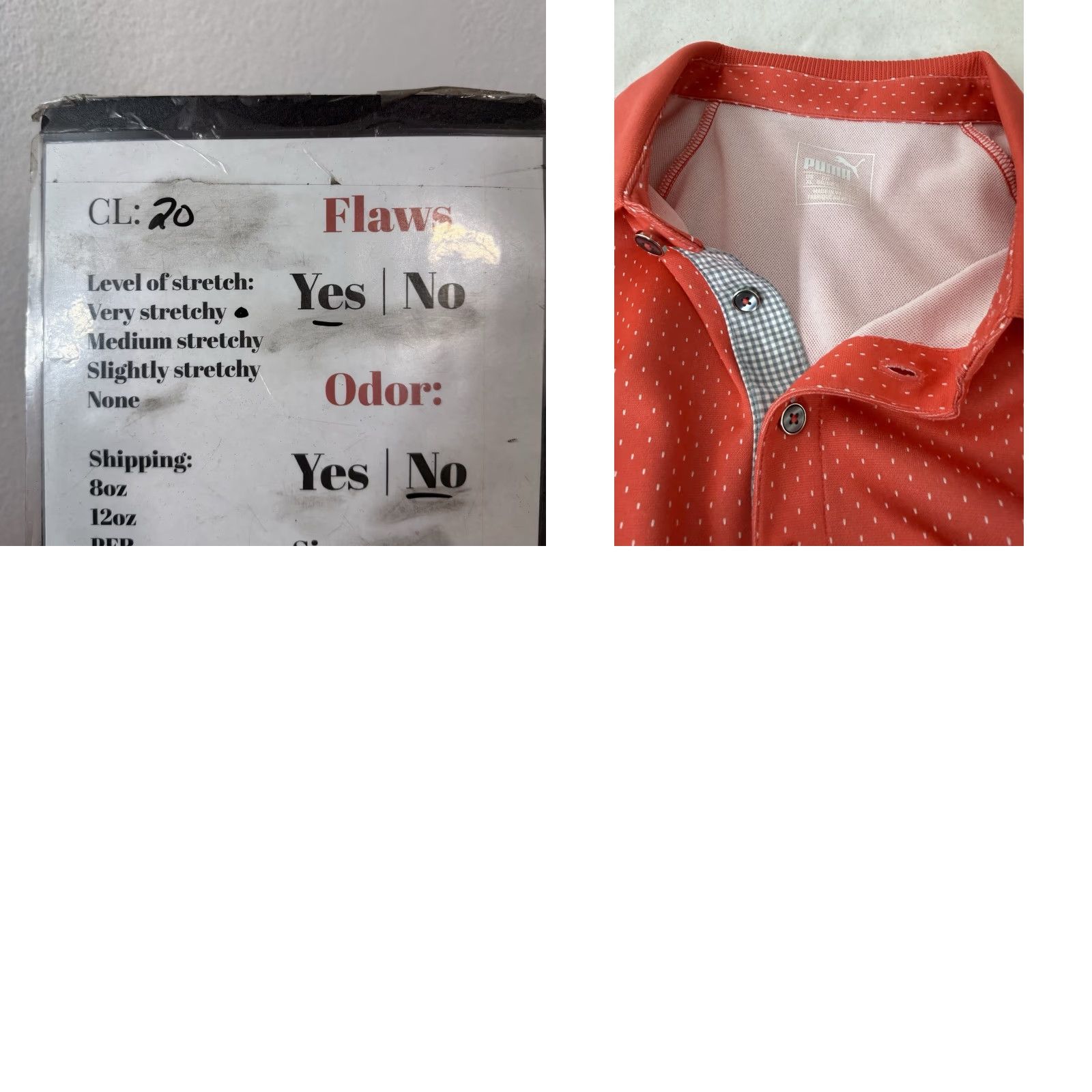 Puma Puma Polo Shirt Men XL Pink Salmon Dot Baseball-Style Polo Shirt For Golf, Beach, Driving - Puma Sportlifestyle Beach & Golf Polo Mens XL Pink Size US XL / EU 56 / 4 - 9 Thumbnail