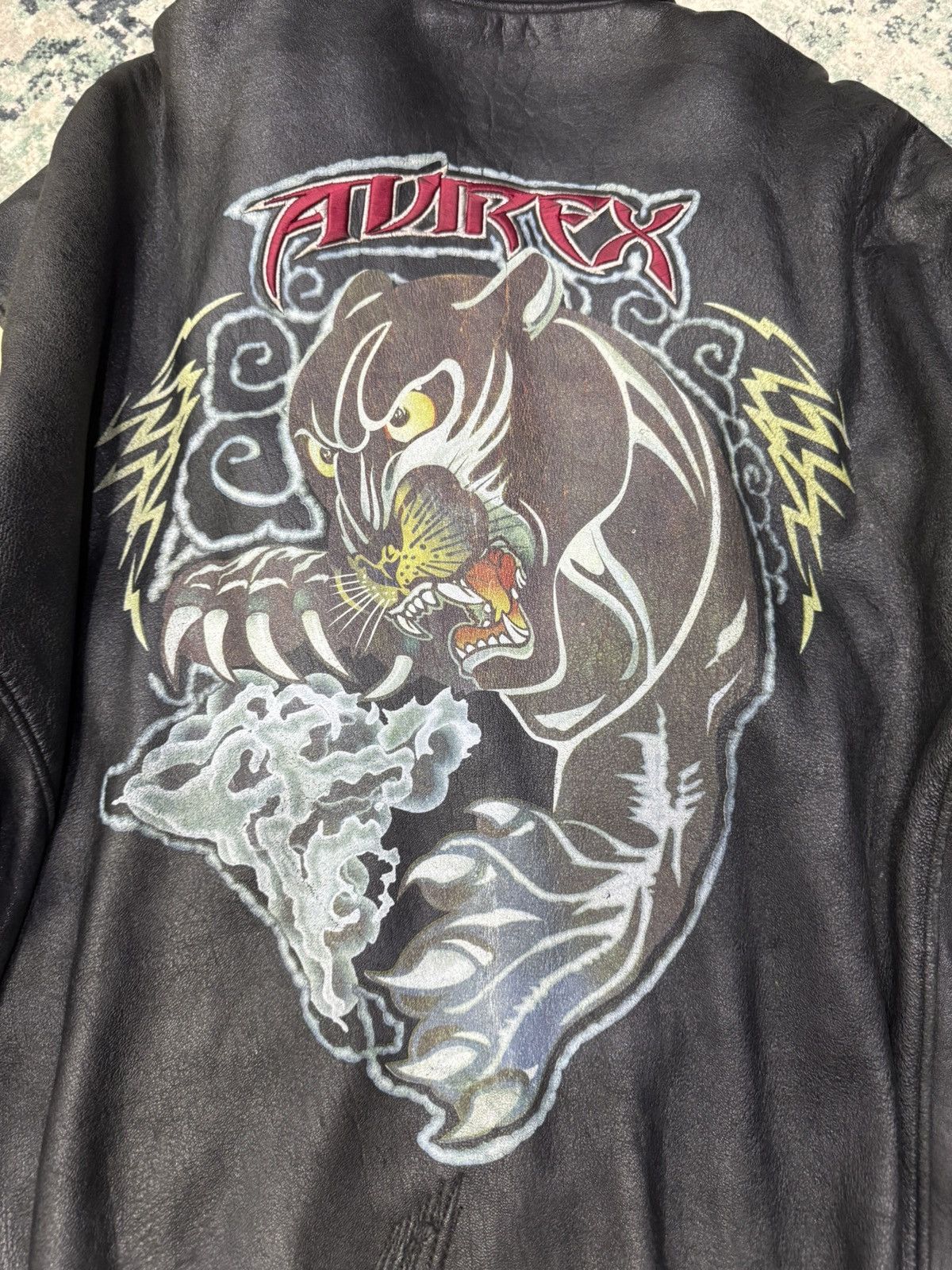 Avirex VINTAGE AVIREX USA VARSITY DRAGON LEATHER JACKET Size US XXL / EU 58 / 5 - 3 Thumbnail