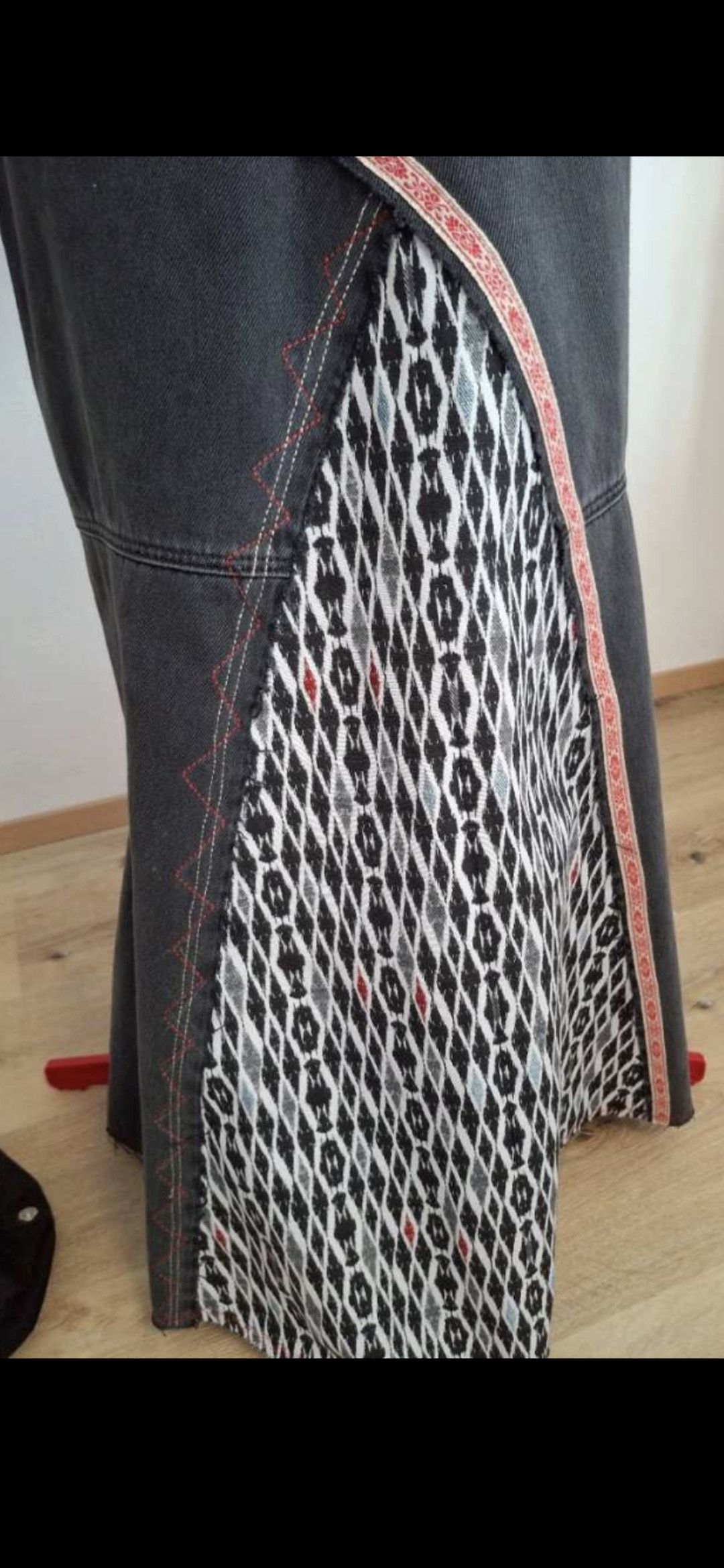 N21 Reworked Denim Maxi Skirt – Upcycled from N°21 Size 25" / US 0 / IT 36 - 3 Thumbnail
