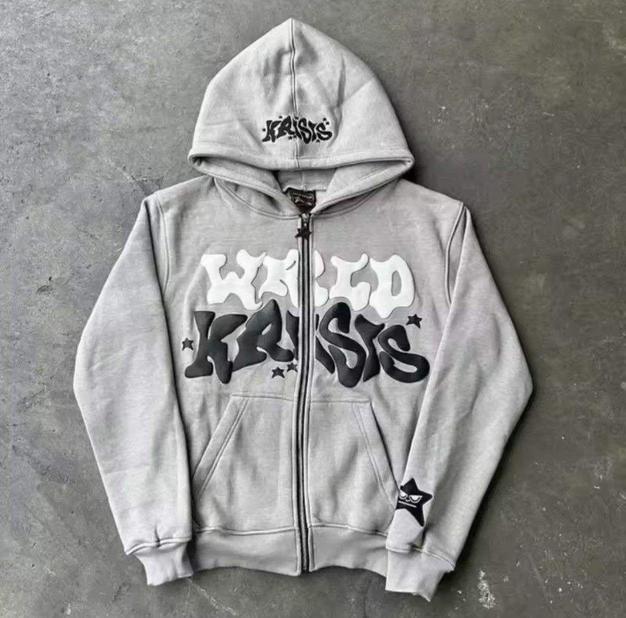 Japanese Brand Letter Print Loose Casual Fashion Zipper Hoodie Size US S / EU 44-46 / 1 - 1 Thumbnail