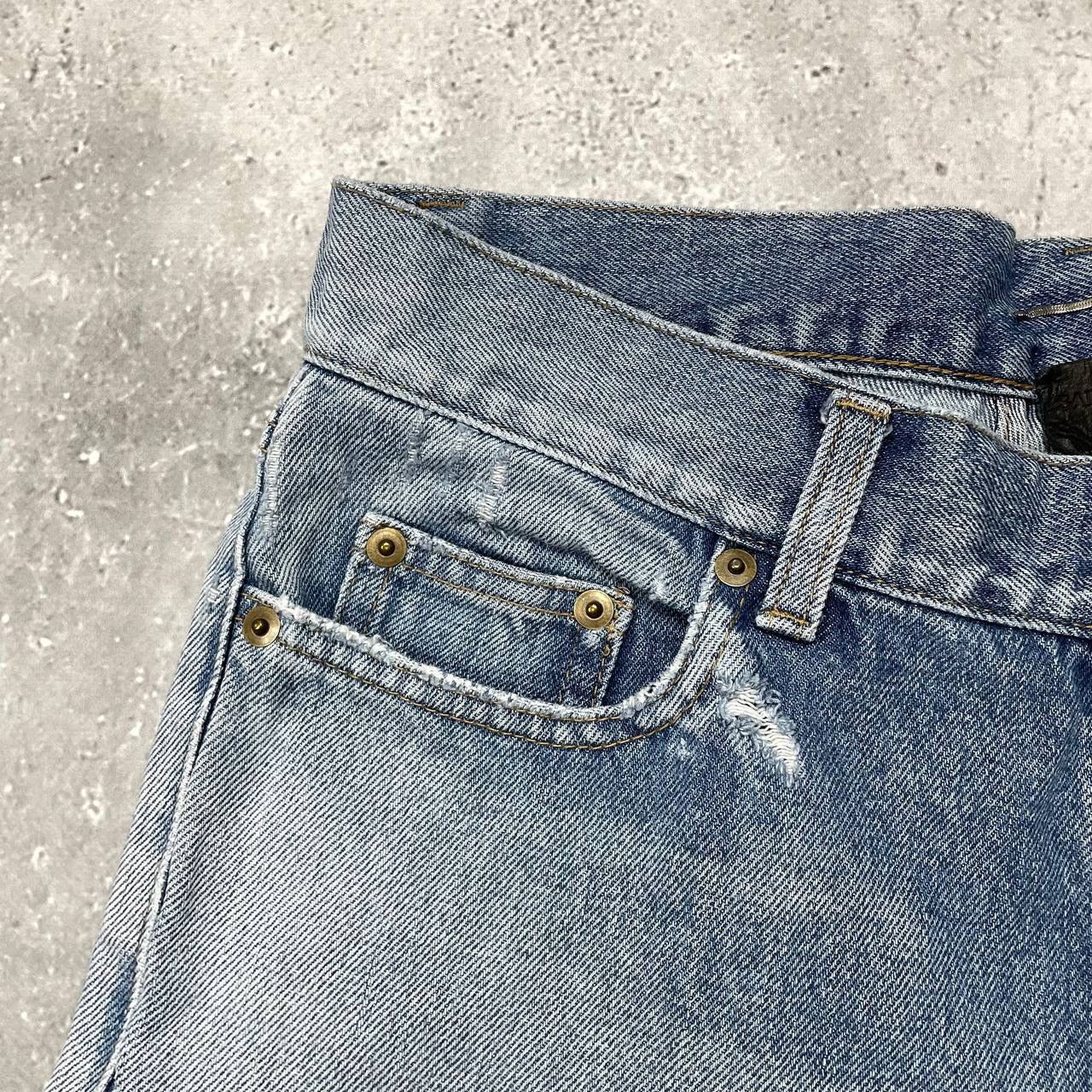Saint Laurent Paris Saint Laurent D02 Washed Blue Distressed Jeans Skinny Fit Size US 30 / EU 46 - 4 Thumbnail