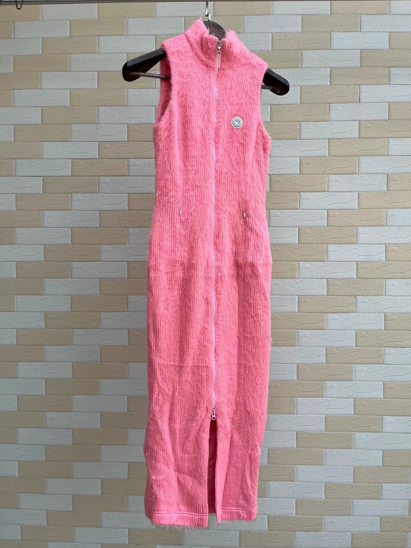 Fotus FOTUS Pink Fuzzy Sleeveless Dress Size M / US 6-8 / IT 42-44 - 1 Thumbnail