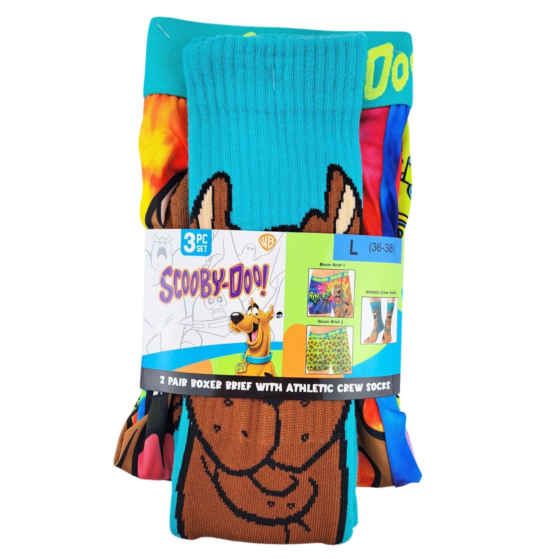 Other Scooby-Doo 3-Piece Boxer Briefs & Crew Socks Set Men Large Size 36 - 1 Thumbnail
