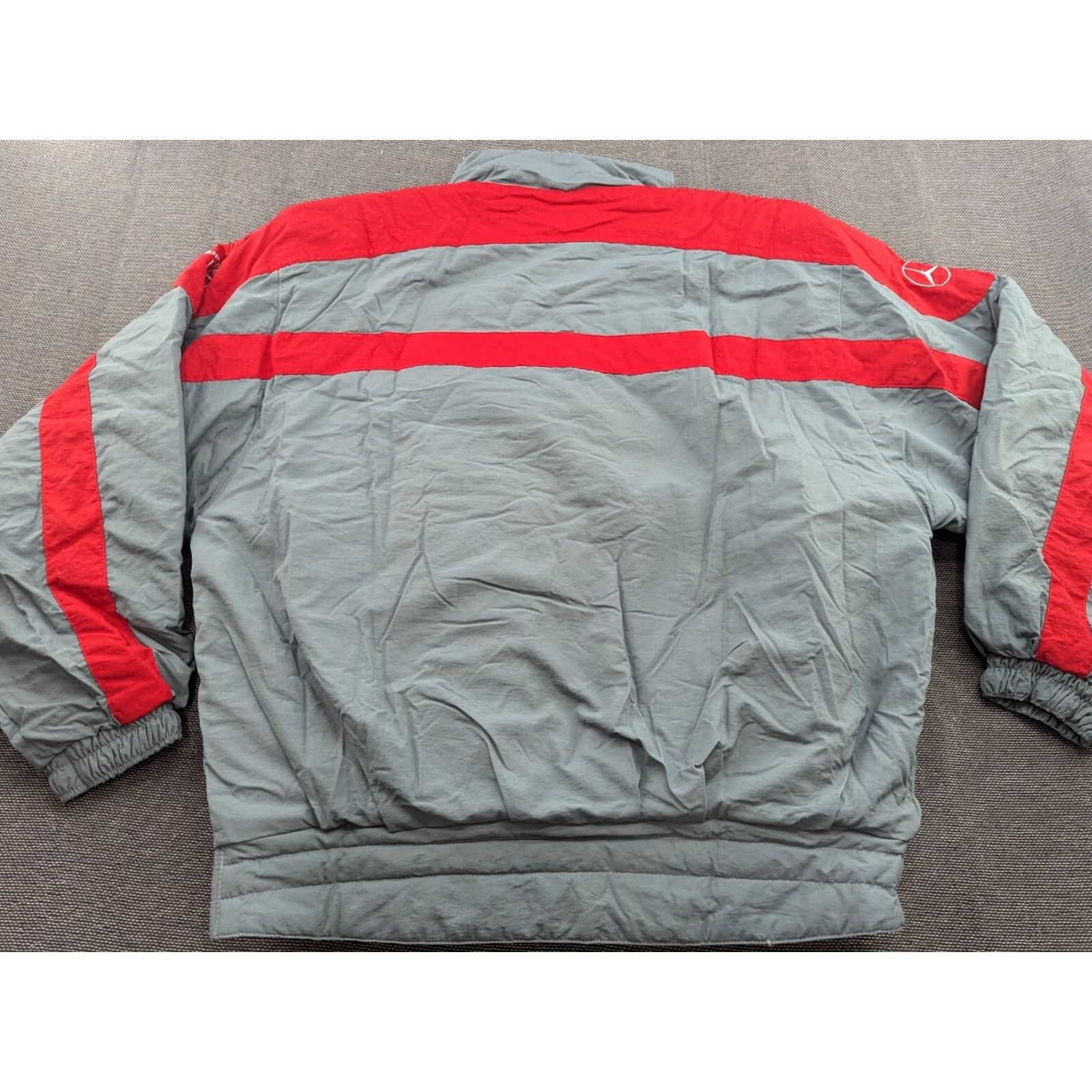Mercedes-Benz VINTAGE ISC Mercedes-Benz LKW Jacket Large Gray Red Trucker Bomber Tactel Shirt Mens L Bomber Jacket Size US L / EU 52-54 / 3 - 2 Thumbnail