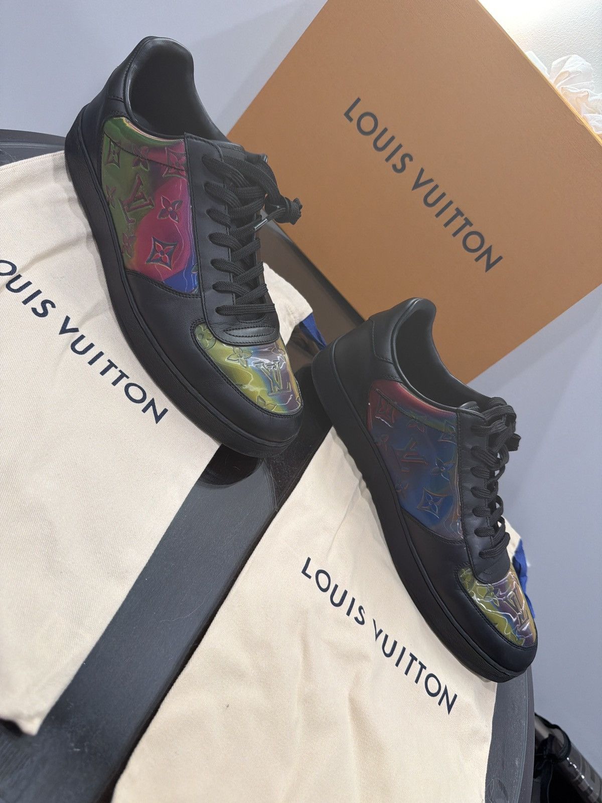 Louis Vuitton Louis Vuitton Iridescent Monogram – Black Rainbow LV Size US 9 / EU 42 - 2 Thumbnail