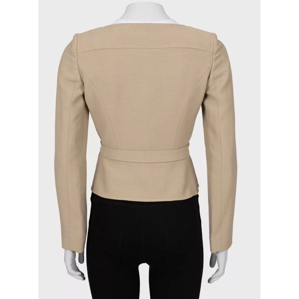 Valentino Valentino Beige Belted Jacket - Size US 4/S Size S / US 4 / IT 40 - 3 Thumbnail