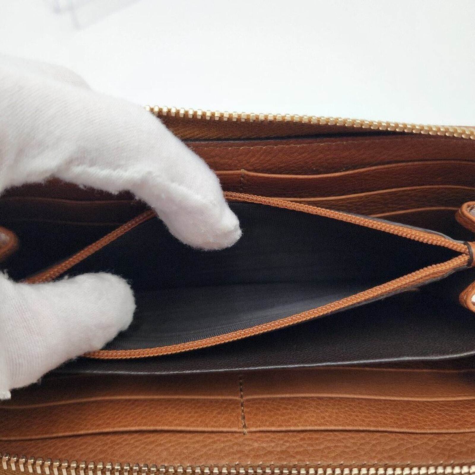 Gucci New GUCCI GG CALF LEATHER TASSEL LONG WALLET IN WHISKY BROWN Size ONE SIZE - 12 Thumbnail