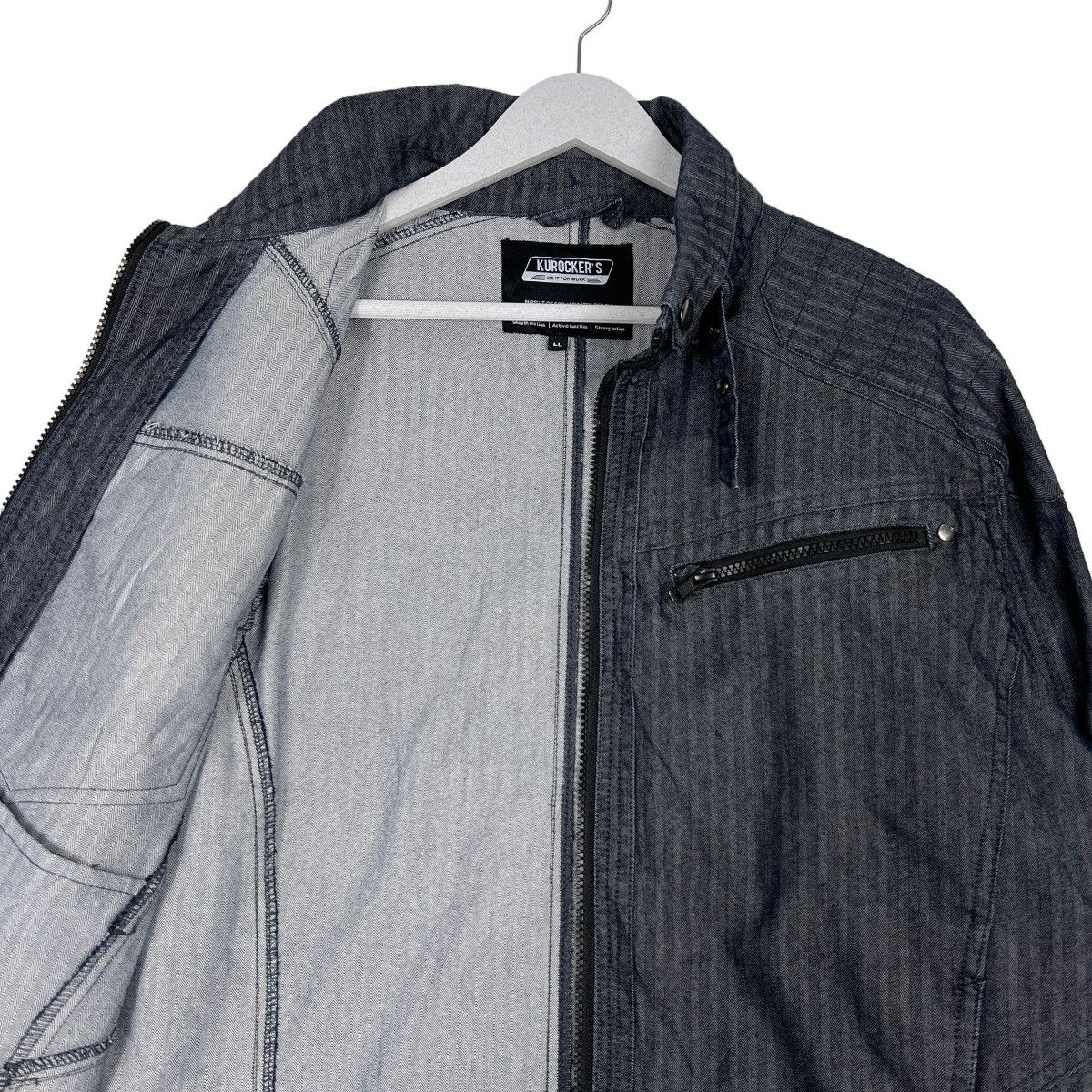 Japanese Brand 🔥 KUROCKERS STRIPE WORKER MODERN JACKET Size US L / EU 52-54 / 3 - 11 Thumbnail