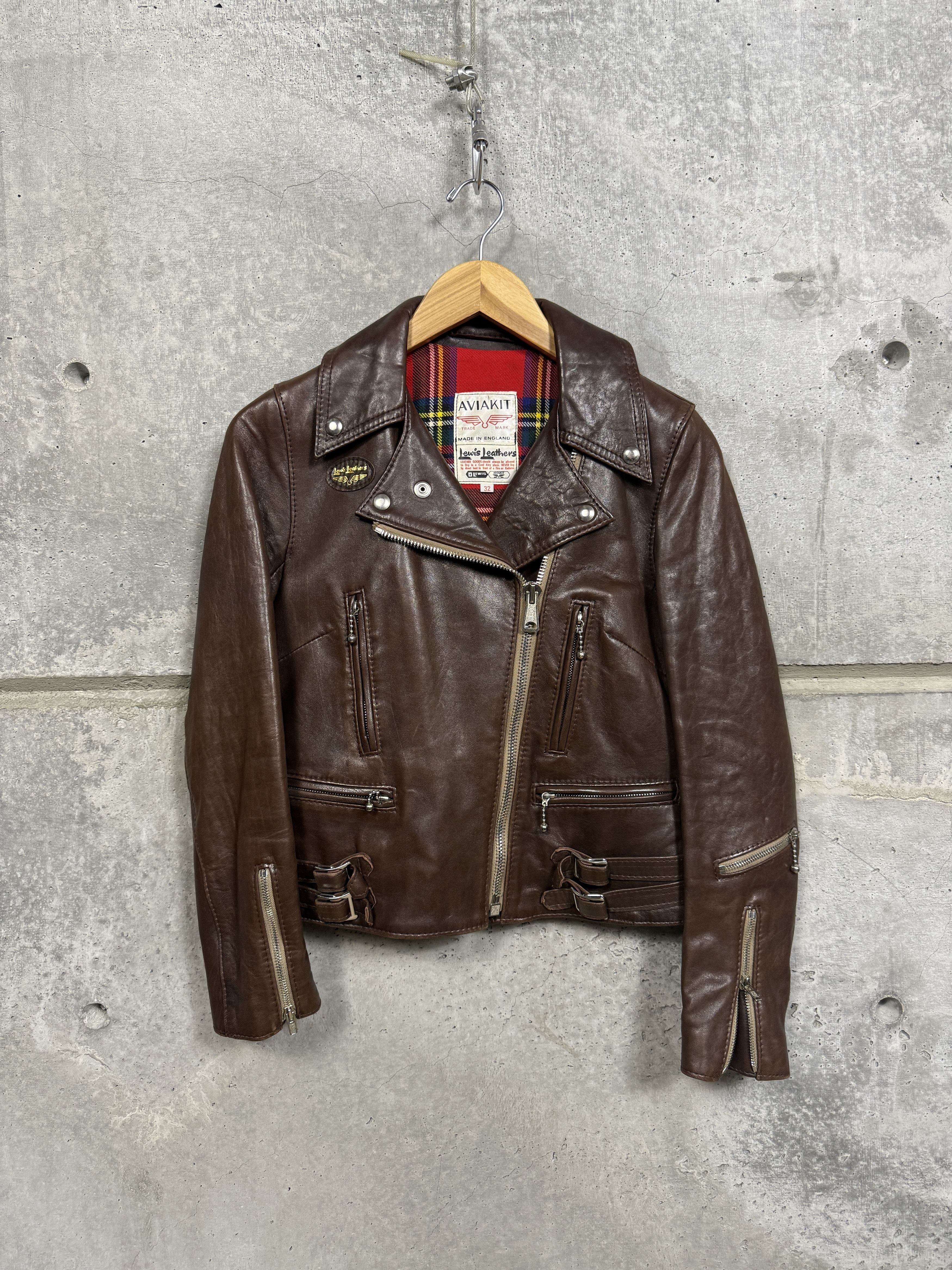 Lewis Leathers Lewis Leathers Size 32 Brown Leather Lightning 391 Jacket Size XXS / US 00 / IT 34 - 1 Thumbnail