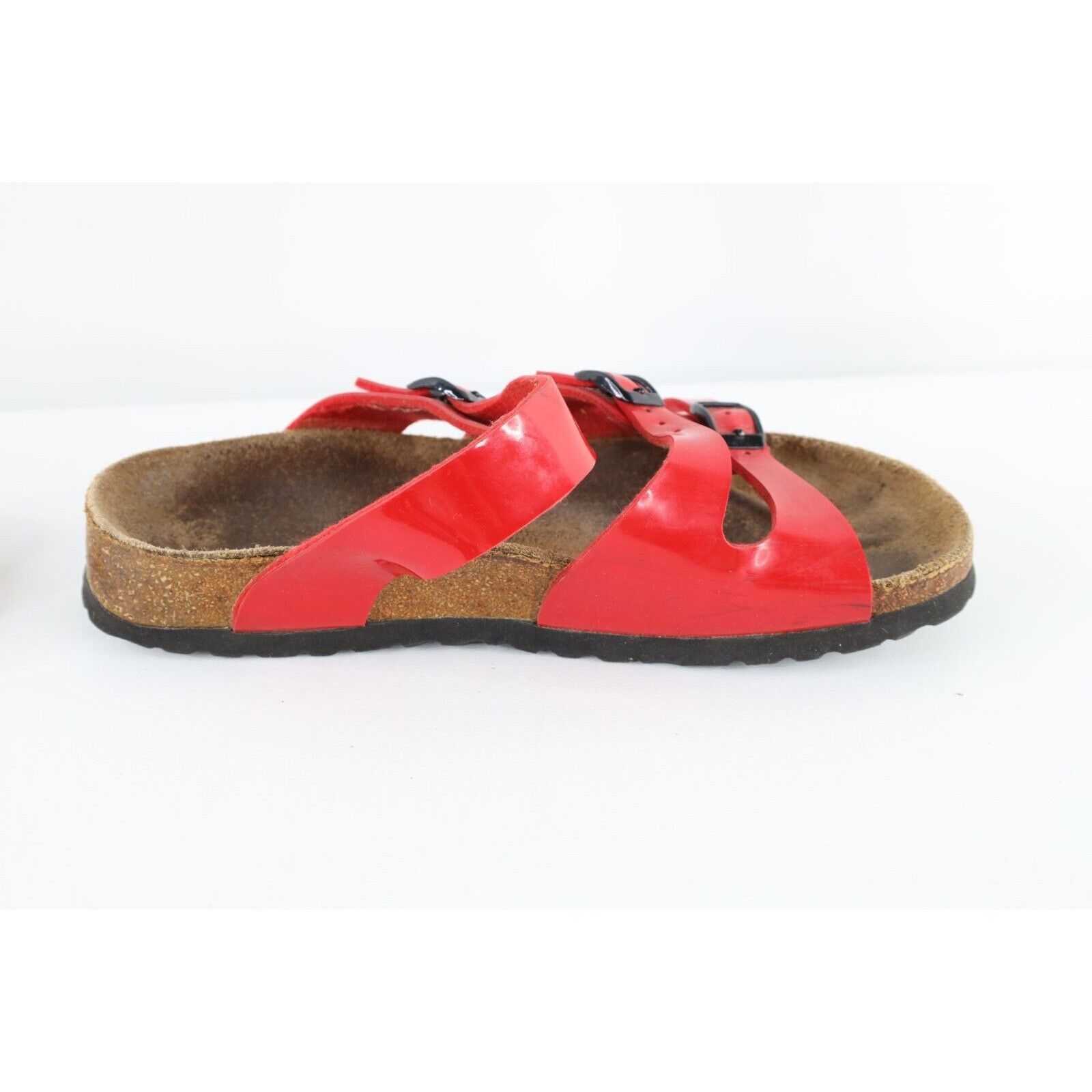 Birkenstock × Vintage Vintage Birkenstock Distressed Patent Leather Buckle Sandals Size US 6 / IT 36 - 9 Thumbnail