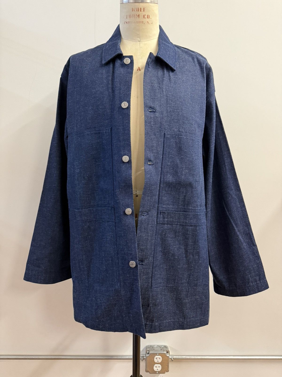 Acne Studios Acne Studios Blå Konst Dark Indigo Denim Chore Coat Sz 50 Size US XL / EU 56 / 4 - 1 Thumbnail