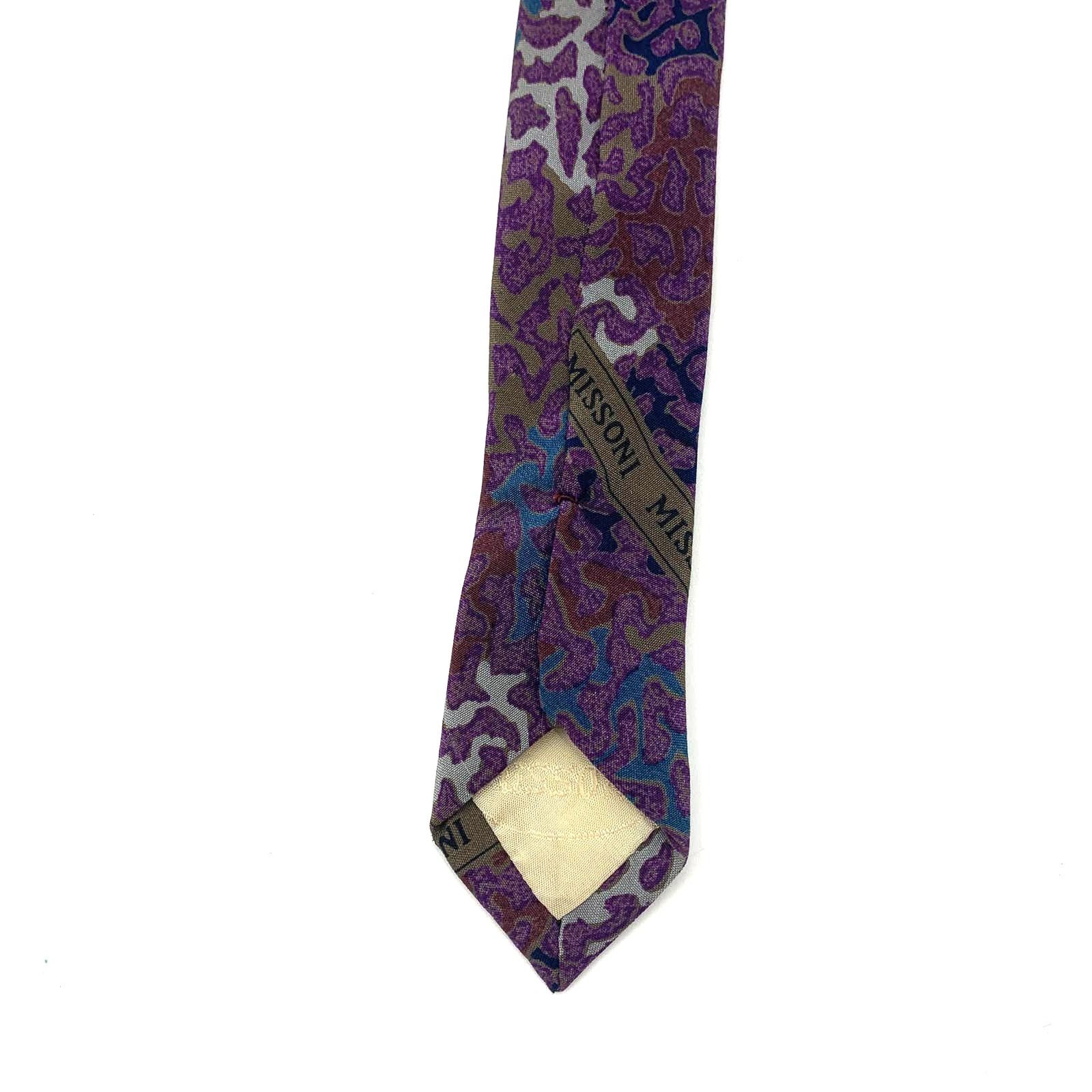 Missoni Missoni Silk Tie Abstract Purple Print Size ONE SIZE - 5 Thumbnail