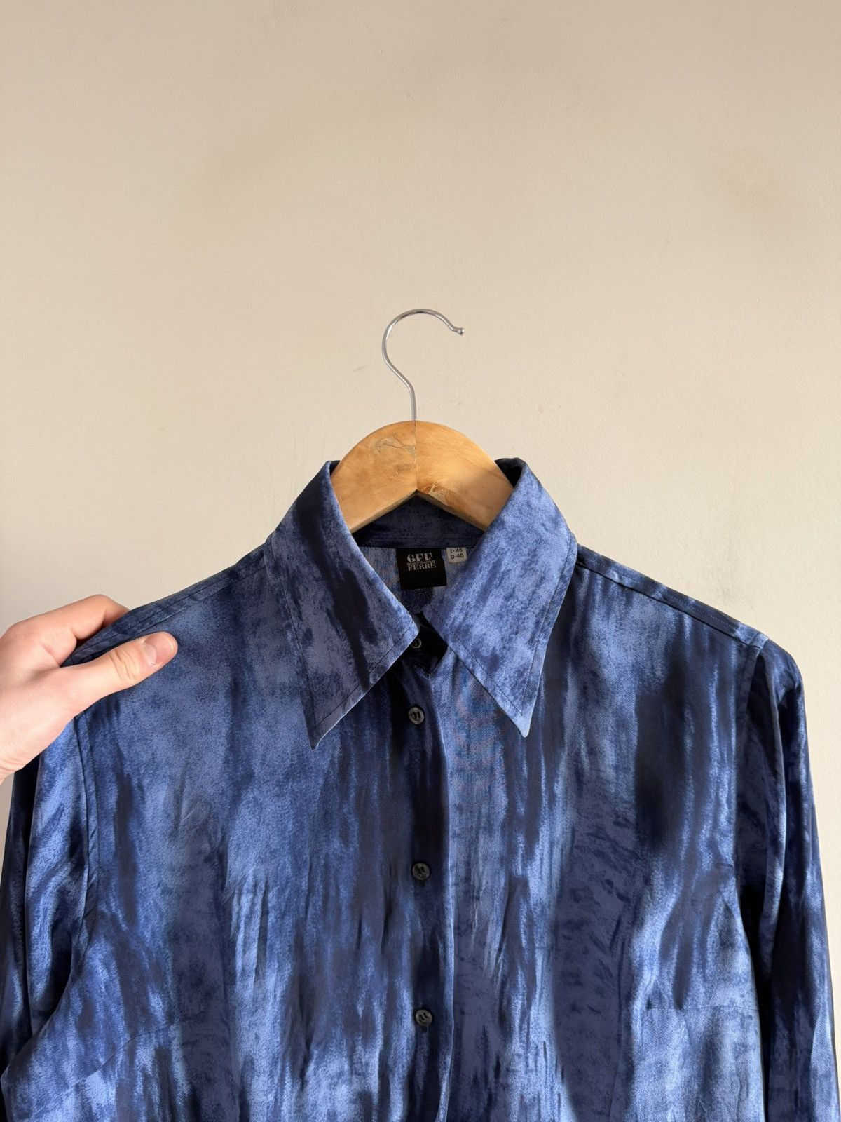Gianfranco Ferre Vintage Gianfranco Ferré Blue Pattern Shirt Size L / US 10 / IT 46 - 5 Thumbnail