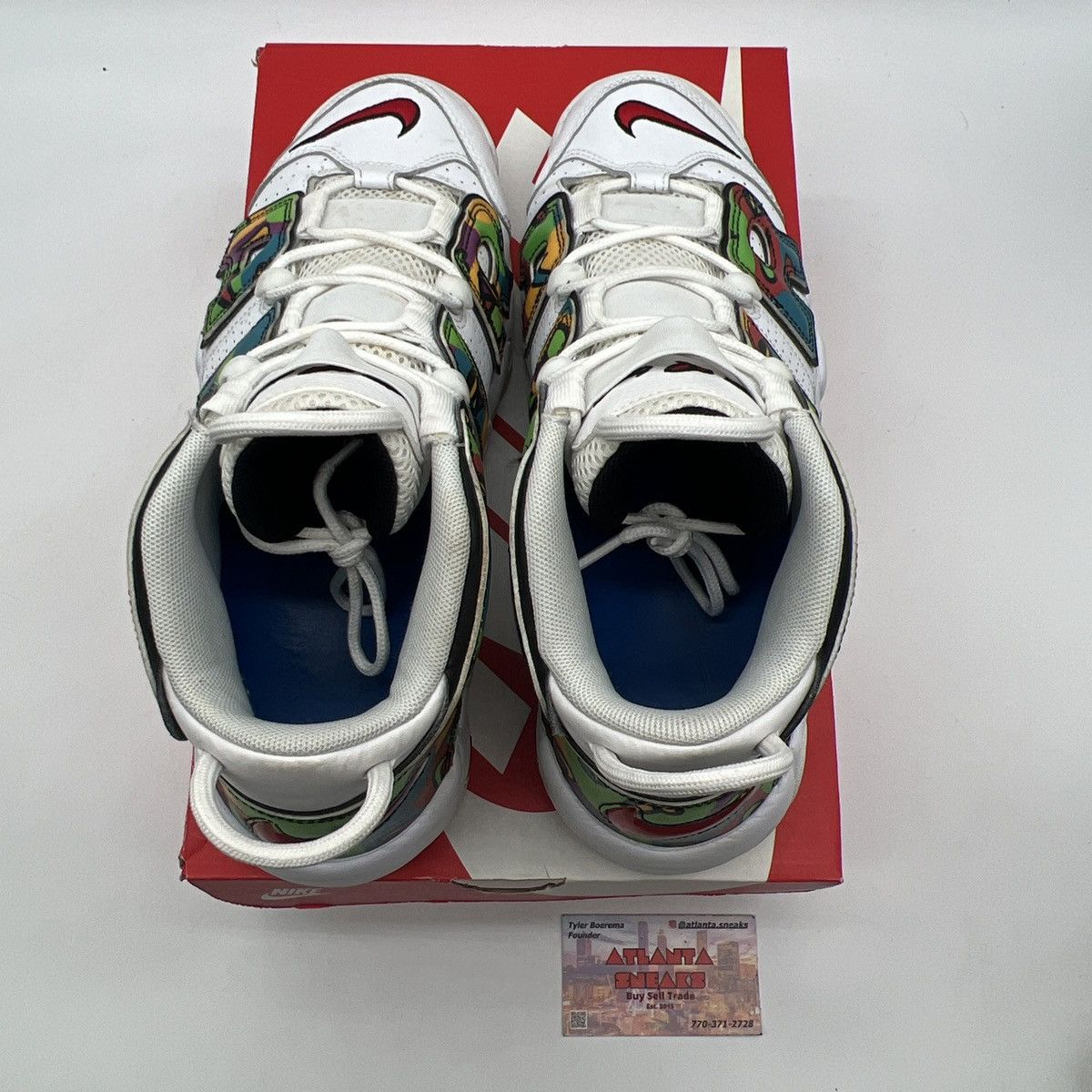 Nike Air more uptempo peace love basketball Size US 10.5 / EU 43-44 - 7 Thumbnail
