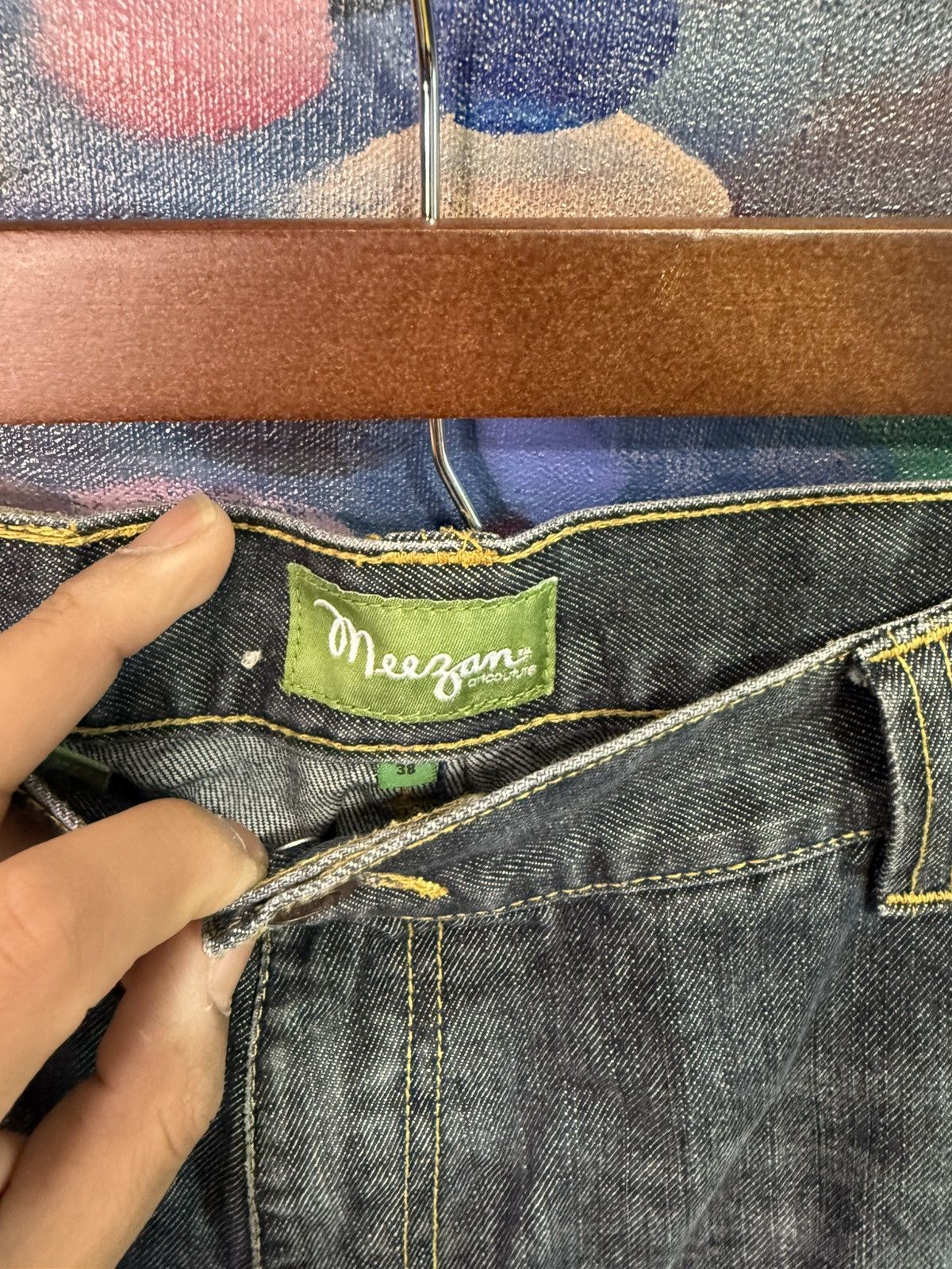 Vintage Meezan Mens Dark Wash Denim Carpenter Jeans Pockets Size 38 Size US 38 / EU 54 - 4 Thumbnail
