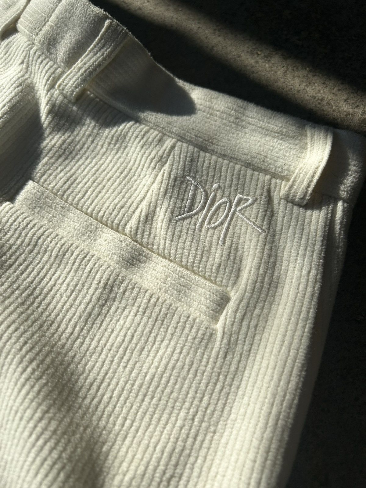 image of Dior X Shawn Stussy Corduroy Shorts White, Men's (Size 31)