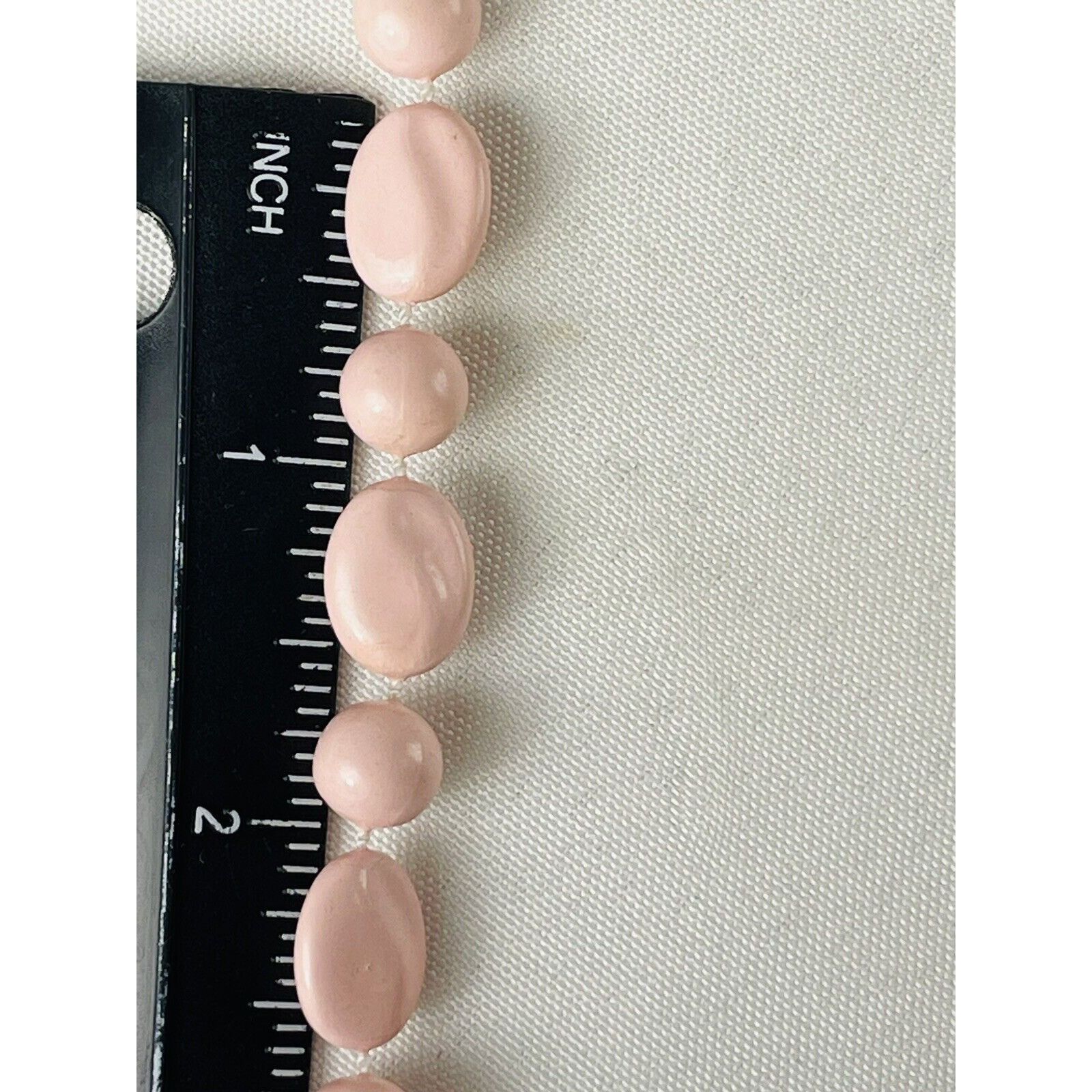 Vintage Pale Pink Rotating Sphere And Oval On White String Necklace Size ONE SIZE - 11 Thumbnail