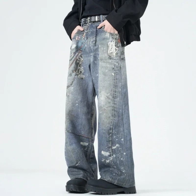 Jean Vintage Casual Trousers Straight Size US 33 - 2 Thumbnail