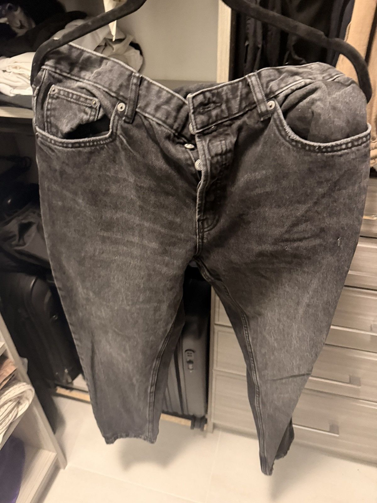Zara Faded black grey denim Size US 34 / EU 50 - 3 Thumbnail