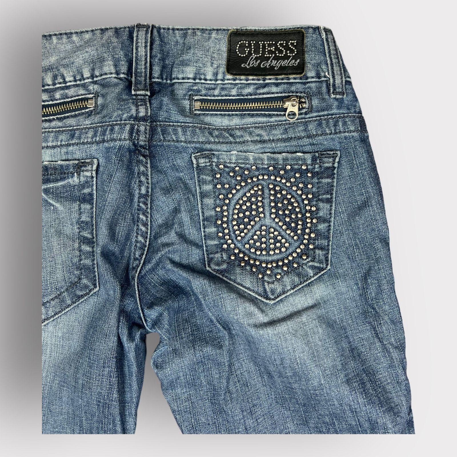 Guess Guess | Vintage Y2K Daredevil Skinny Embellished Jeans | 26 Size 26" / US 2 / IT 38 - 4 Thumbnail