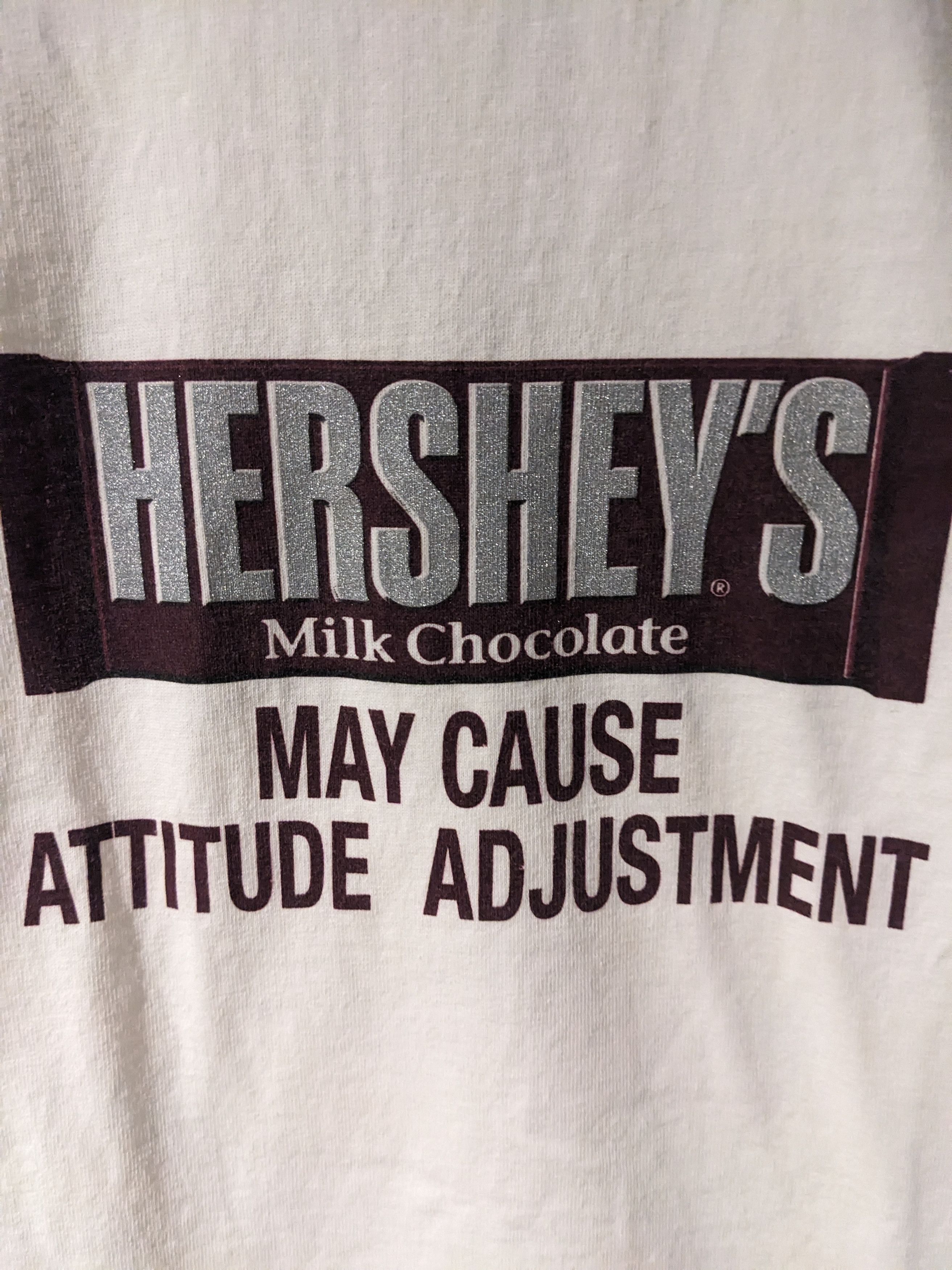 Gildan × Vintage Vintage 90s Hershey Chocolate May Cause Attitude T-Shirt Size US M / EU 48-50 / 2 - 2 Thumbnail